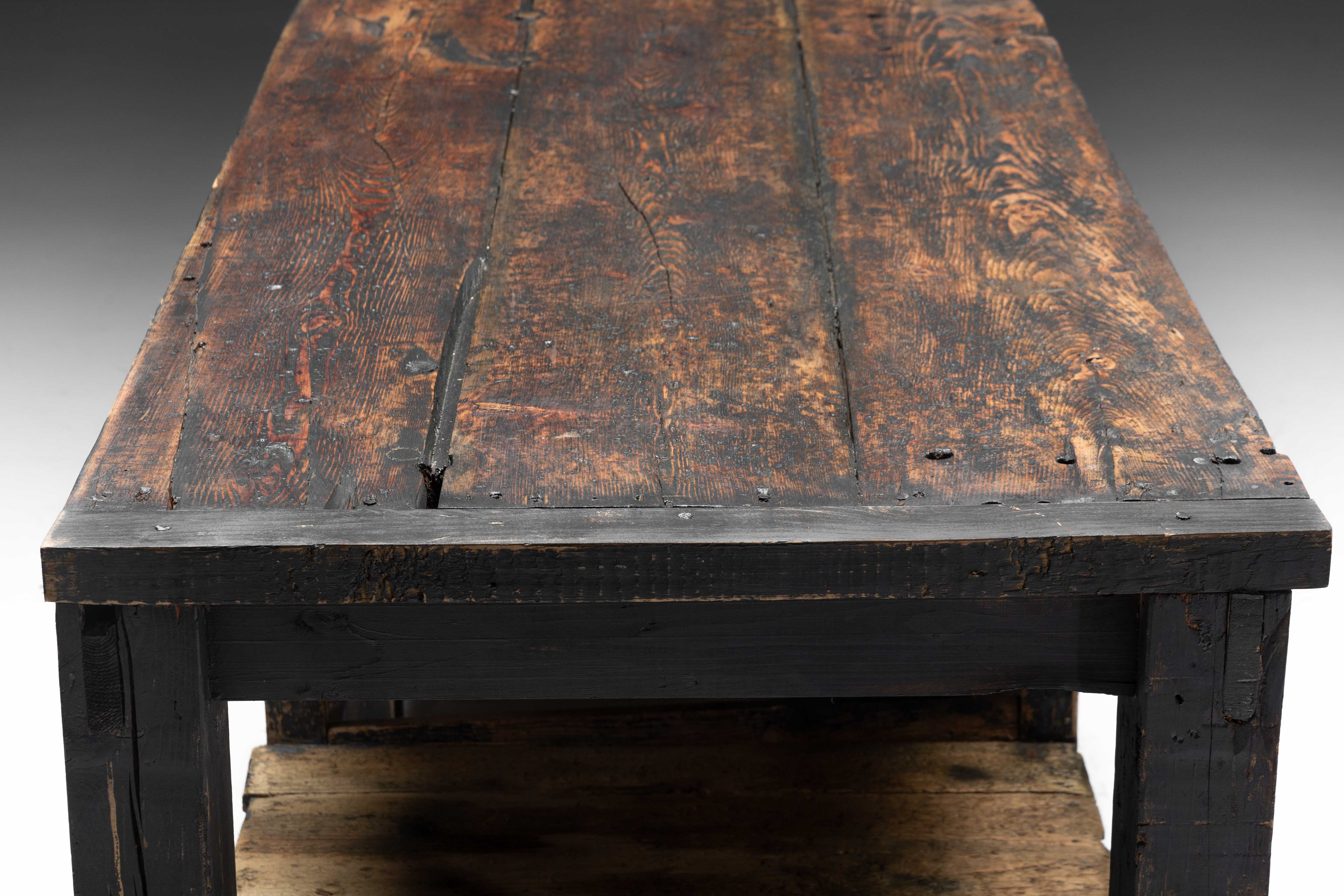 Large Vernacular Worktable, France - Early 20th Century