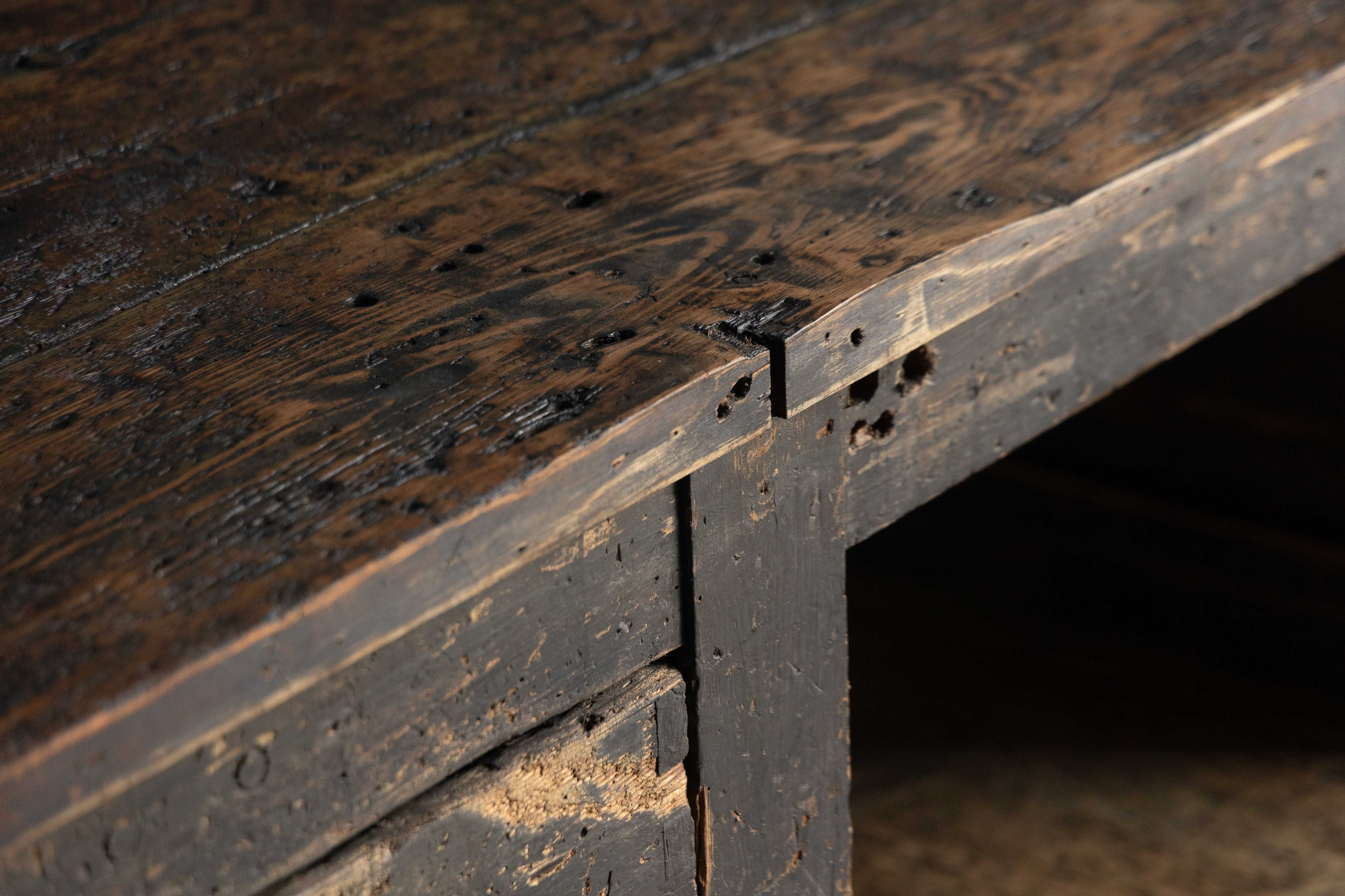 Large Vernacular Worktable, France - Early 20th Century