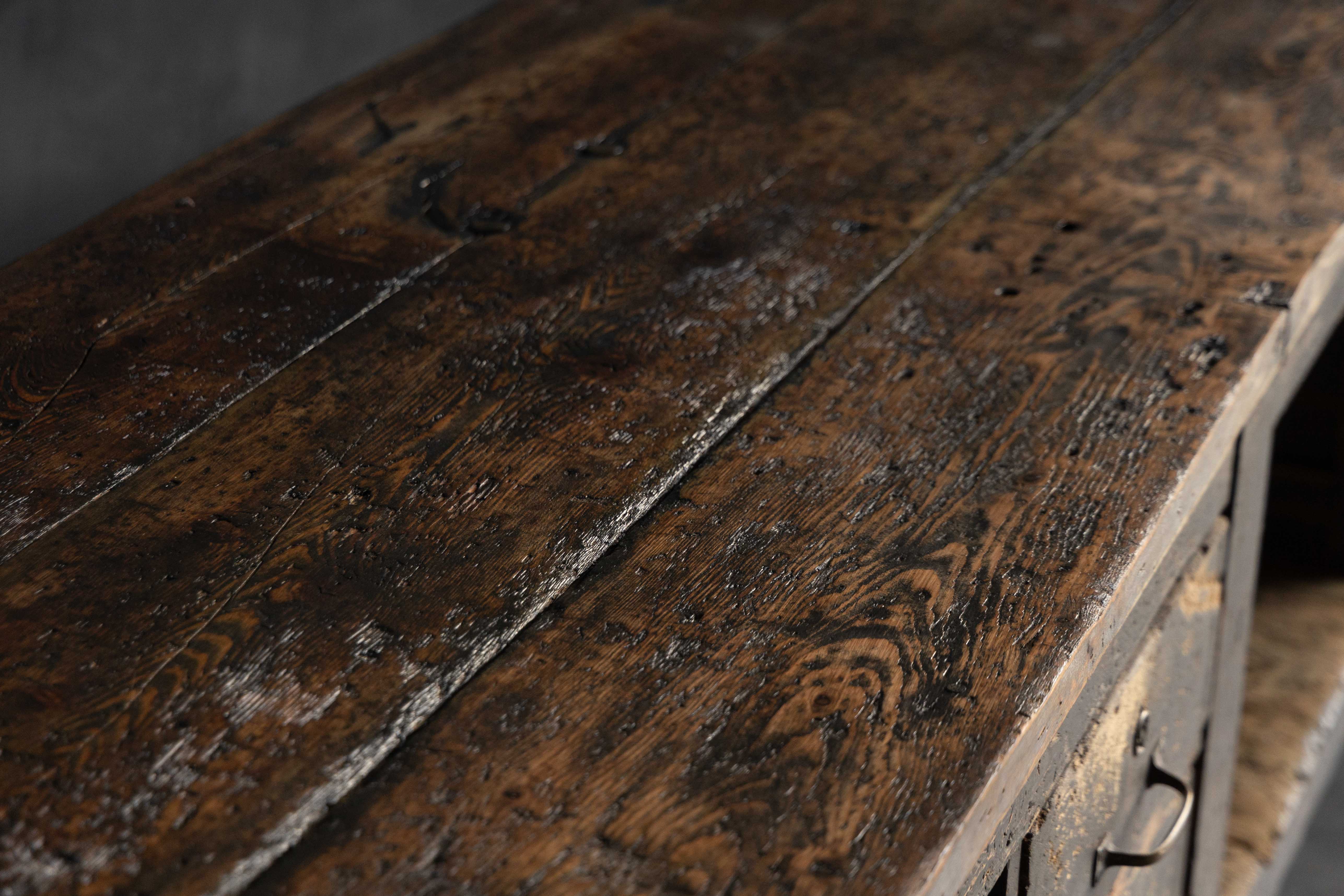 Large Vernacular Worktable, France - Early 20th Century