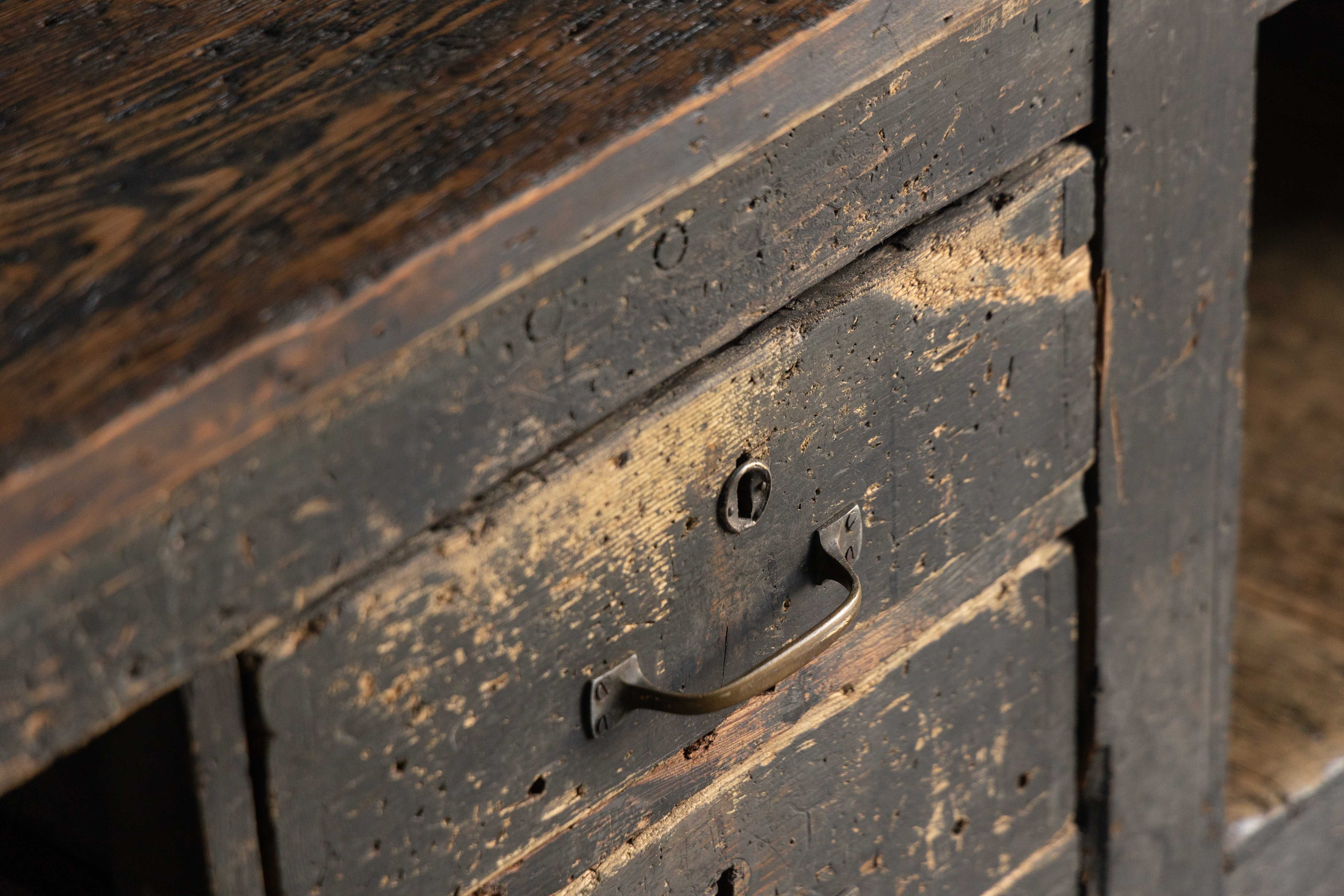 Large Vernacular Worktable, France - Early 20th Century