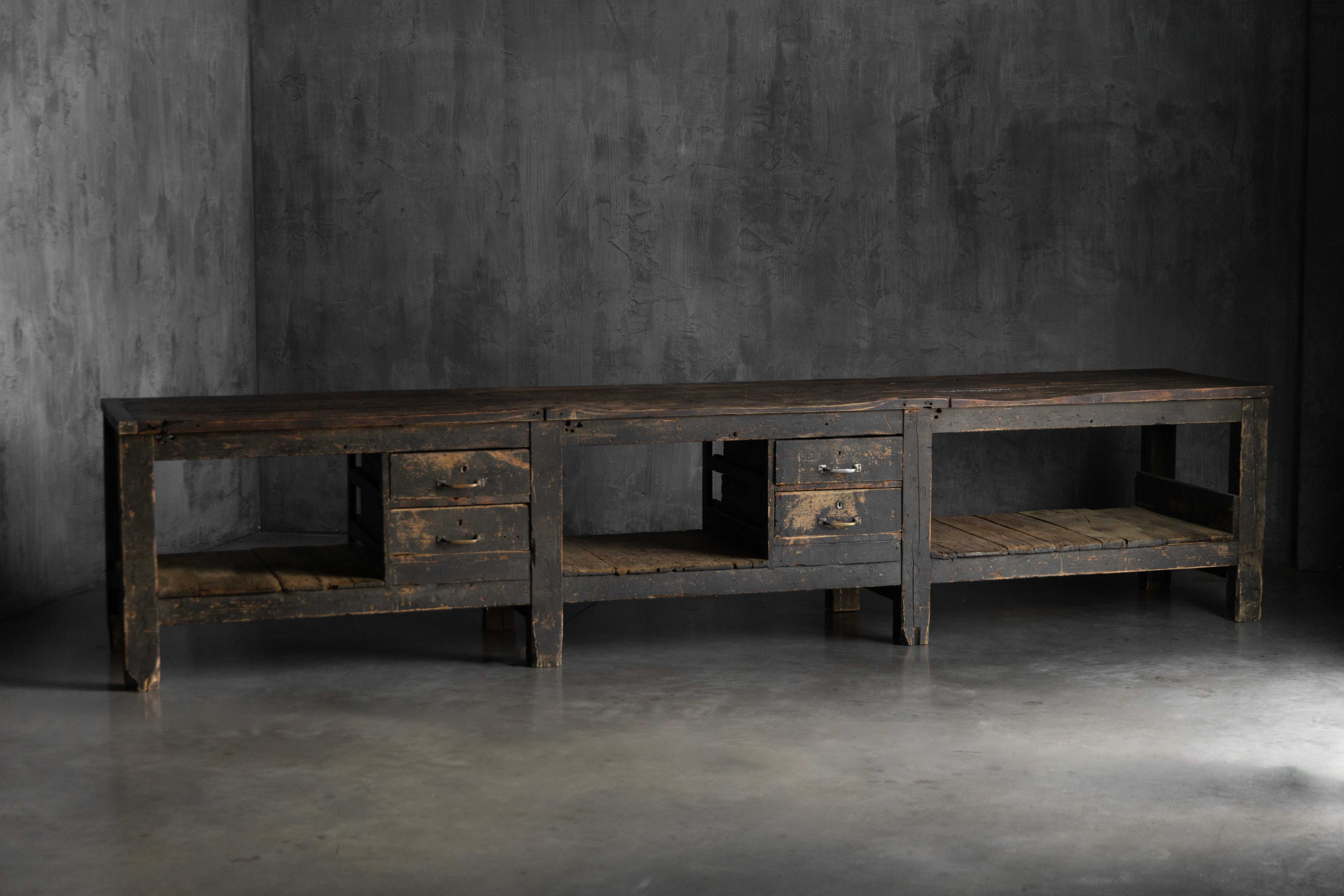 Large Vernacular Worktable, France - Early 20th Century