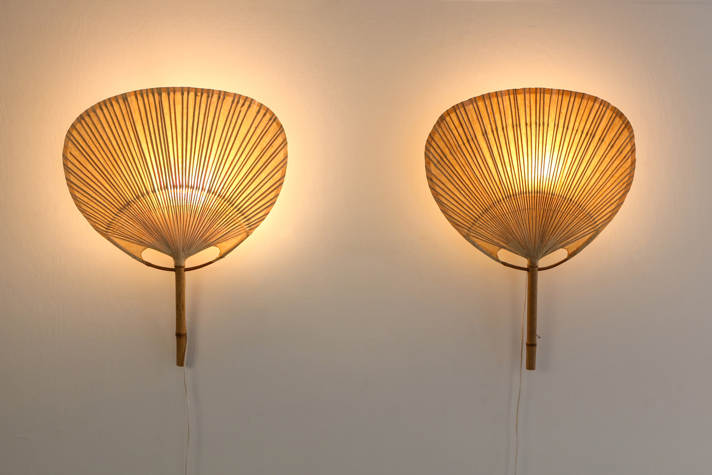 Ingo Maurer 'Uchiwa' Pair of Sconces - 1970's