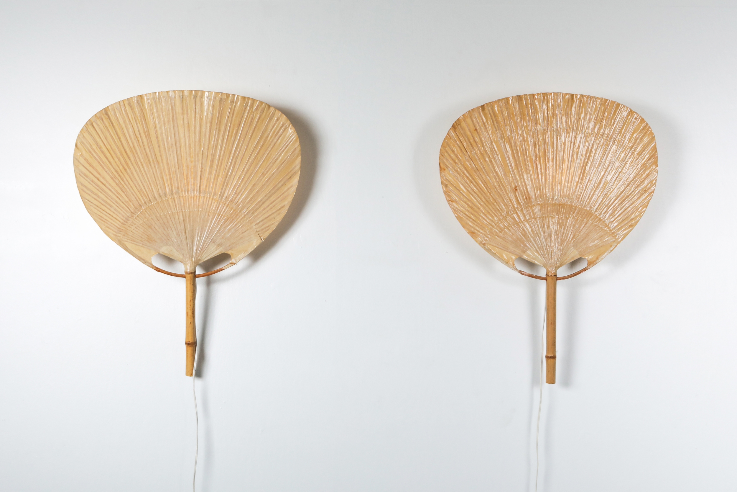 Ingo Maurer 'Uchiwa' Pair of Sconces - 1970's