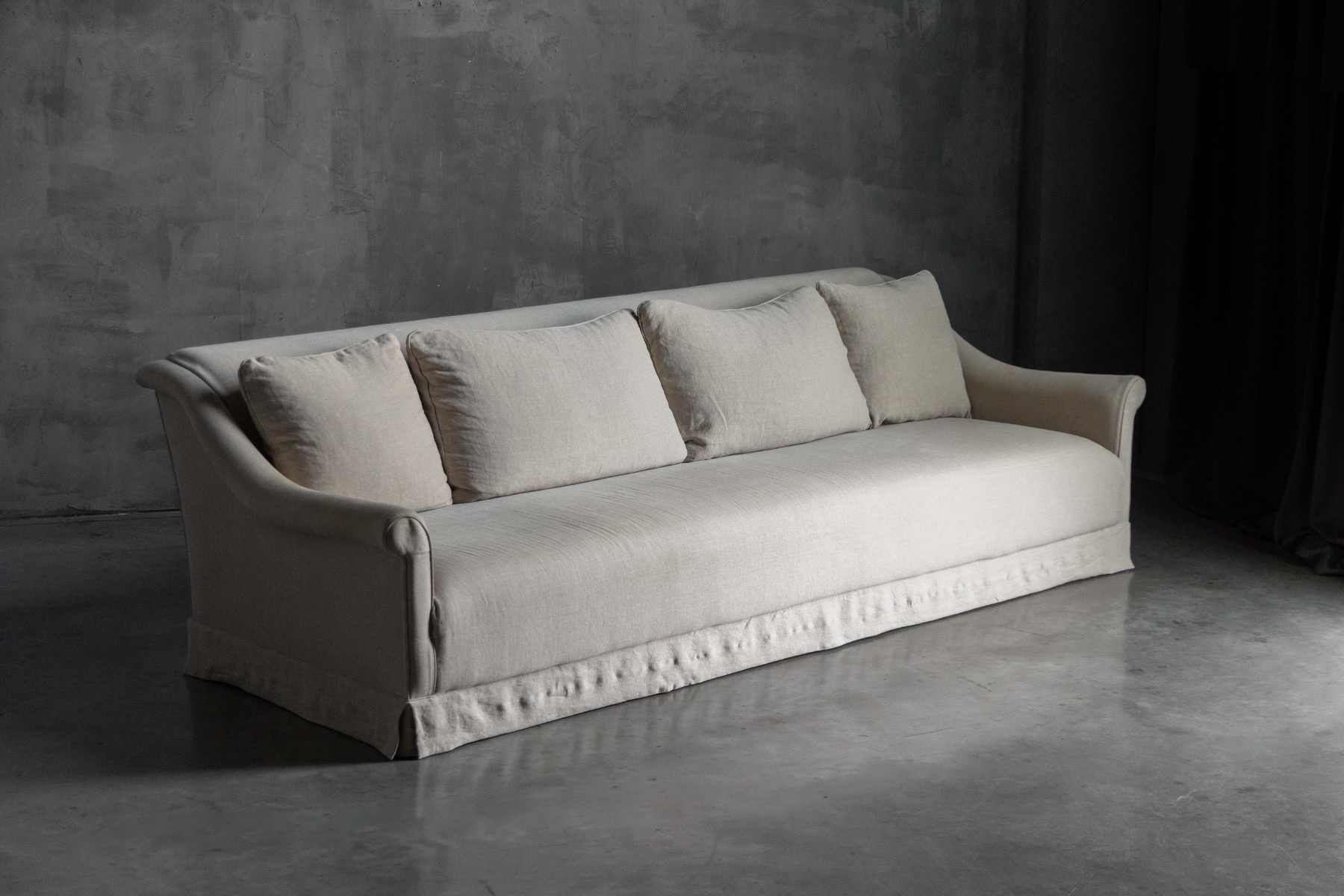 Linen Sofa in the Style of Axel Vervoordt, Belgium - 21st Century