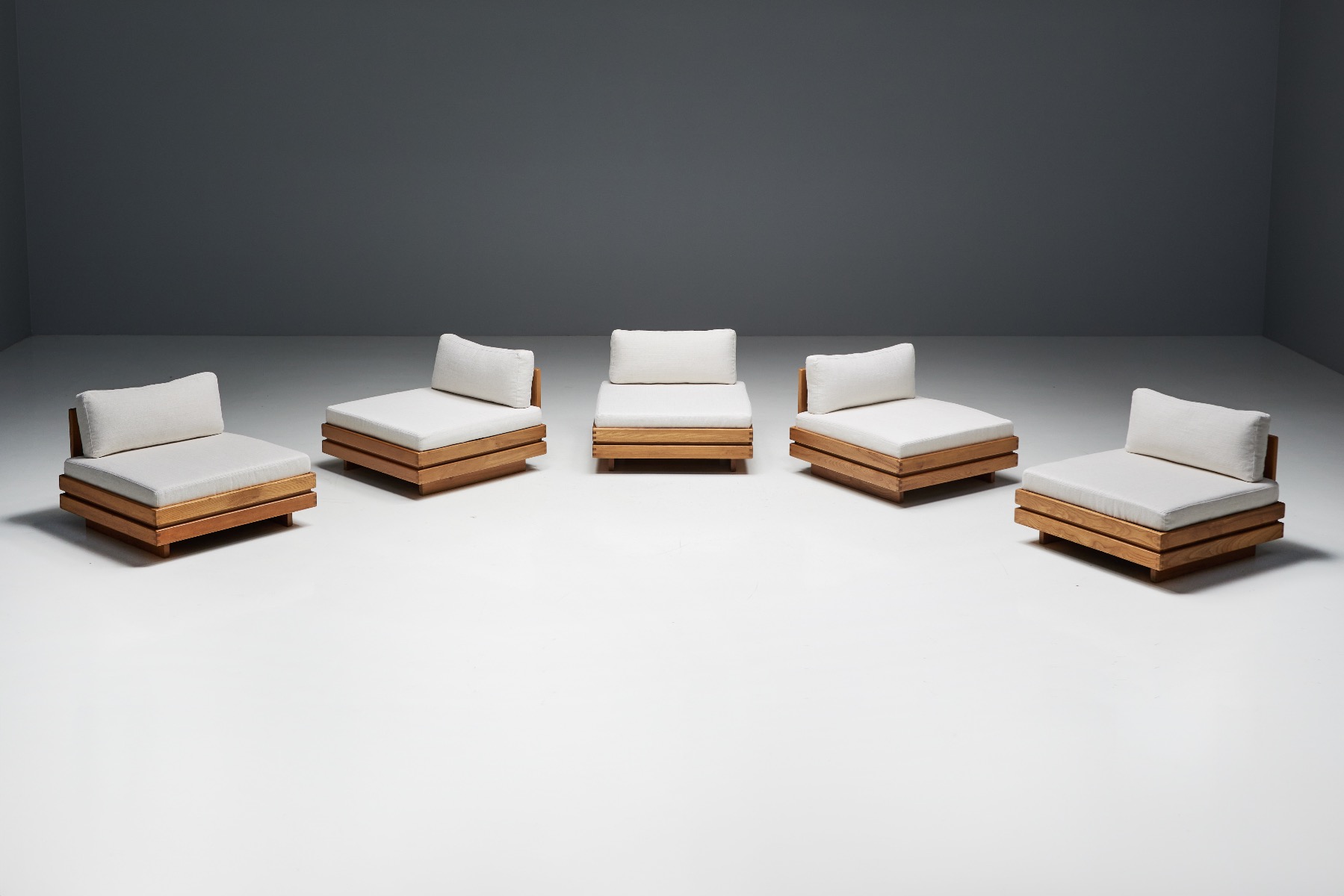 One-Seater in Solid Elm by Maison Regain - 1970s