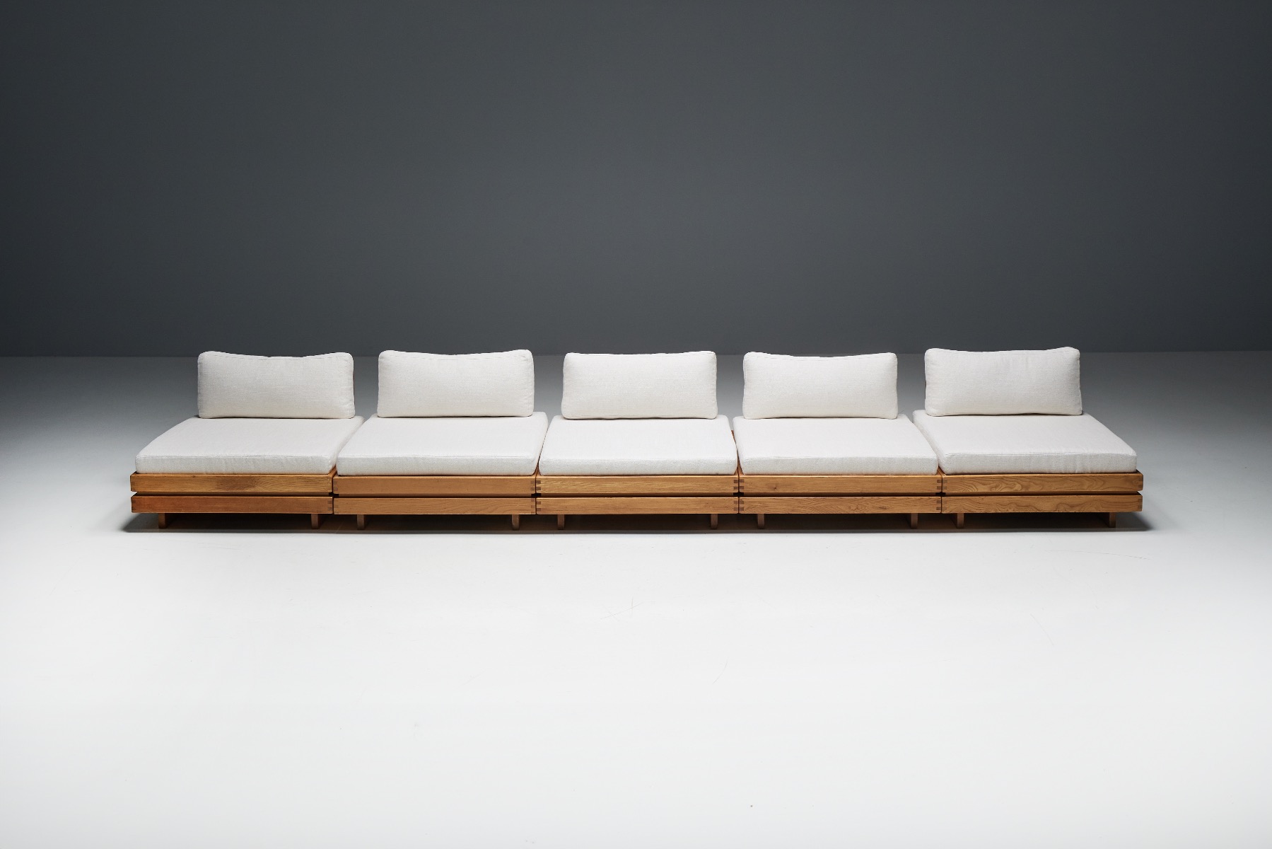 One-Seater in Solid Elm by Maison Regain - 1970s