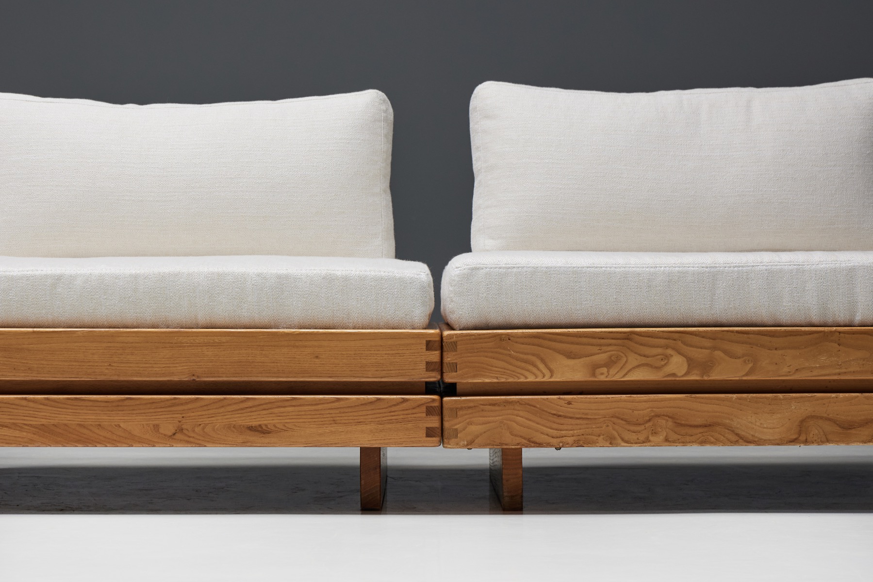 One-Seater in Solid Elm by Maison Regain - 1970s