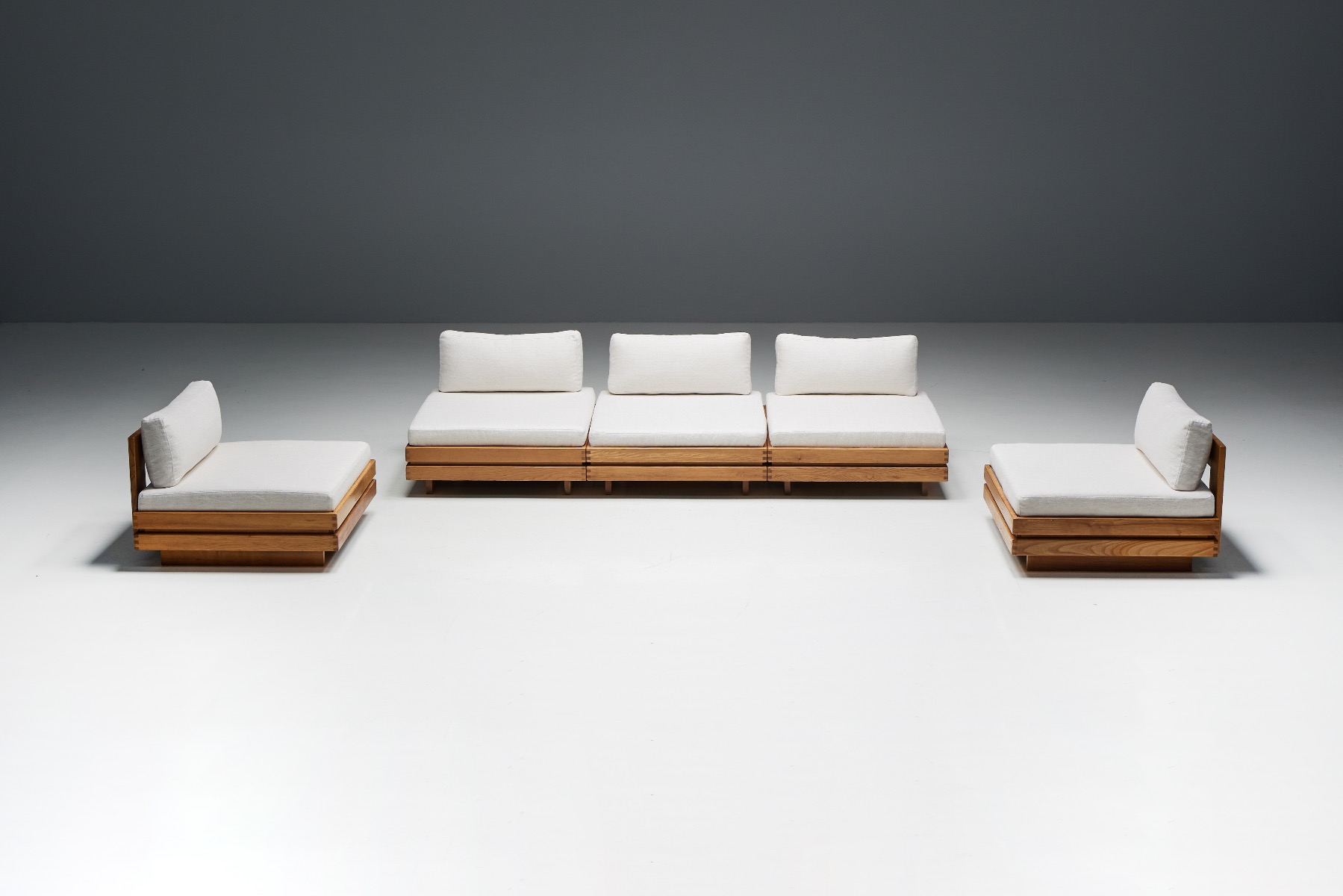 One-Seater in Solid Elm by Maison Regain - 1970s