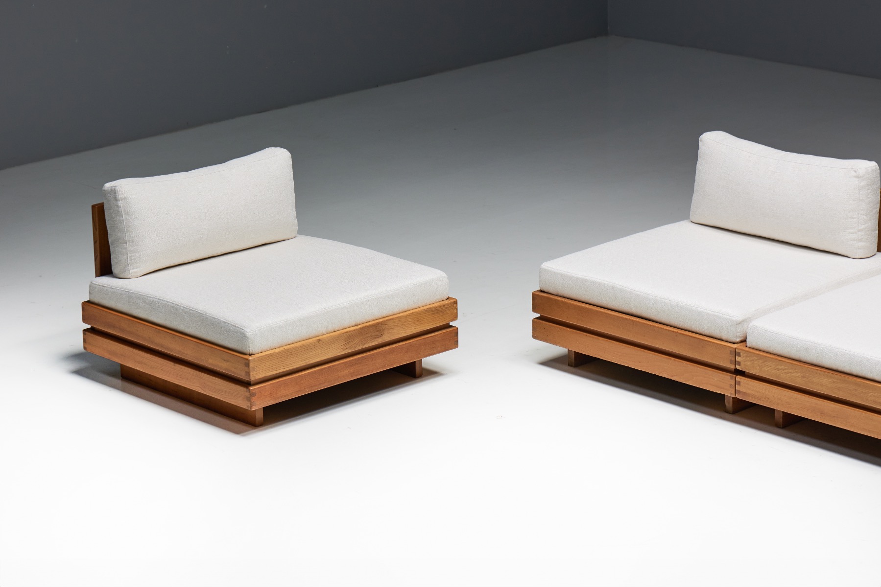 One-Seater in Solid Elm by Maison Regain - 1970s