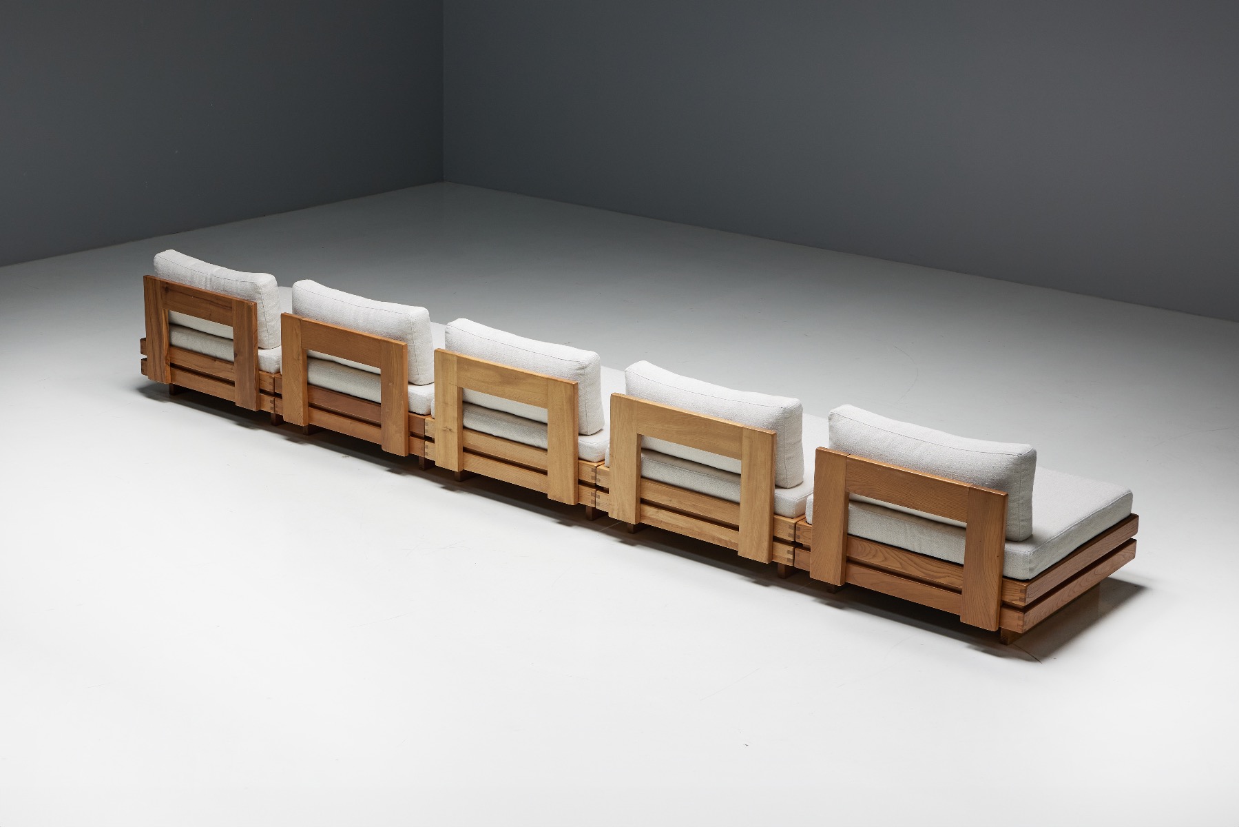 One-Seater in Solid Elm by Maison Regain - 1970s