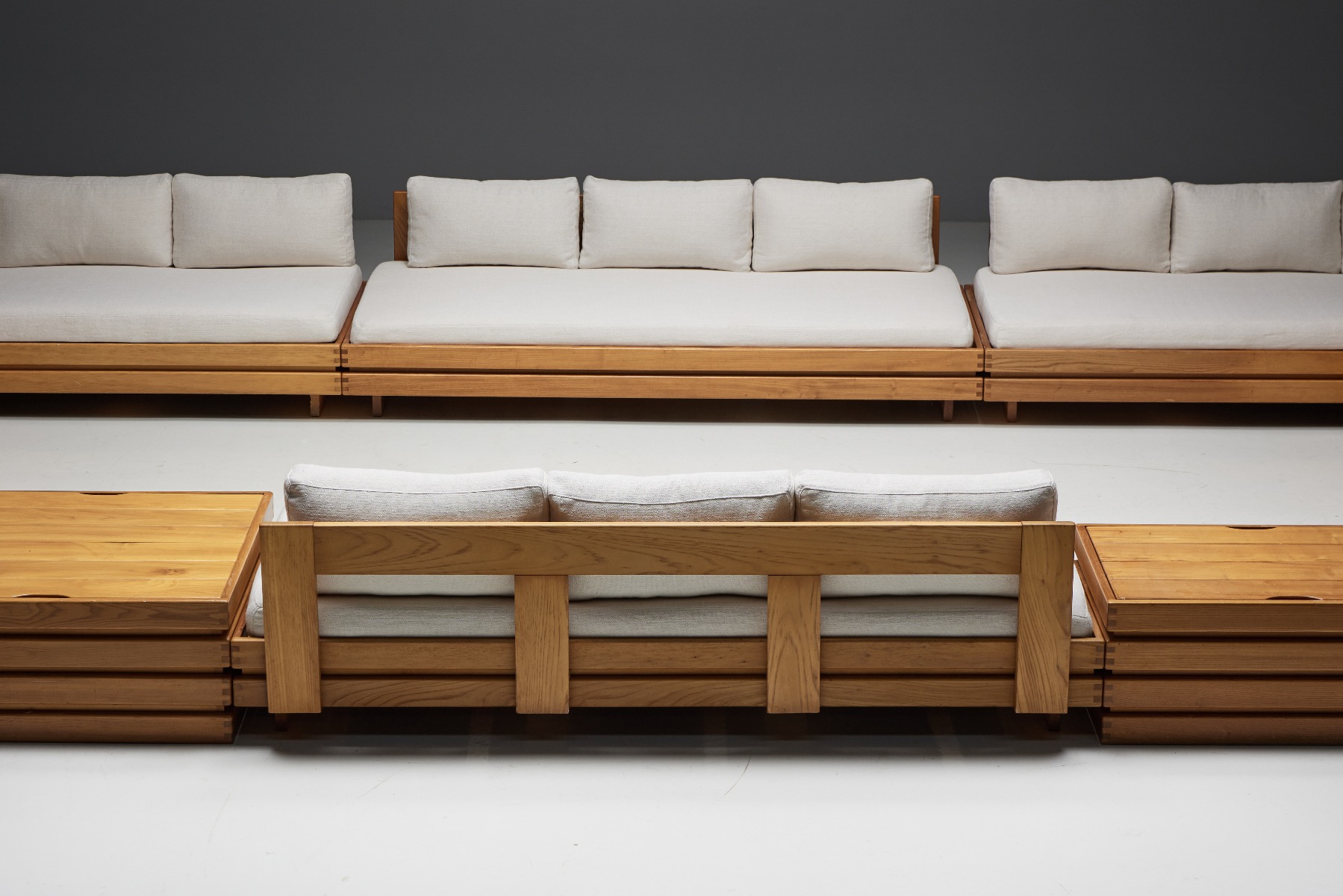One-Seater in Solid Elm by Maison Regain - 1970s