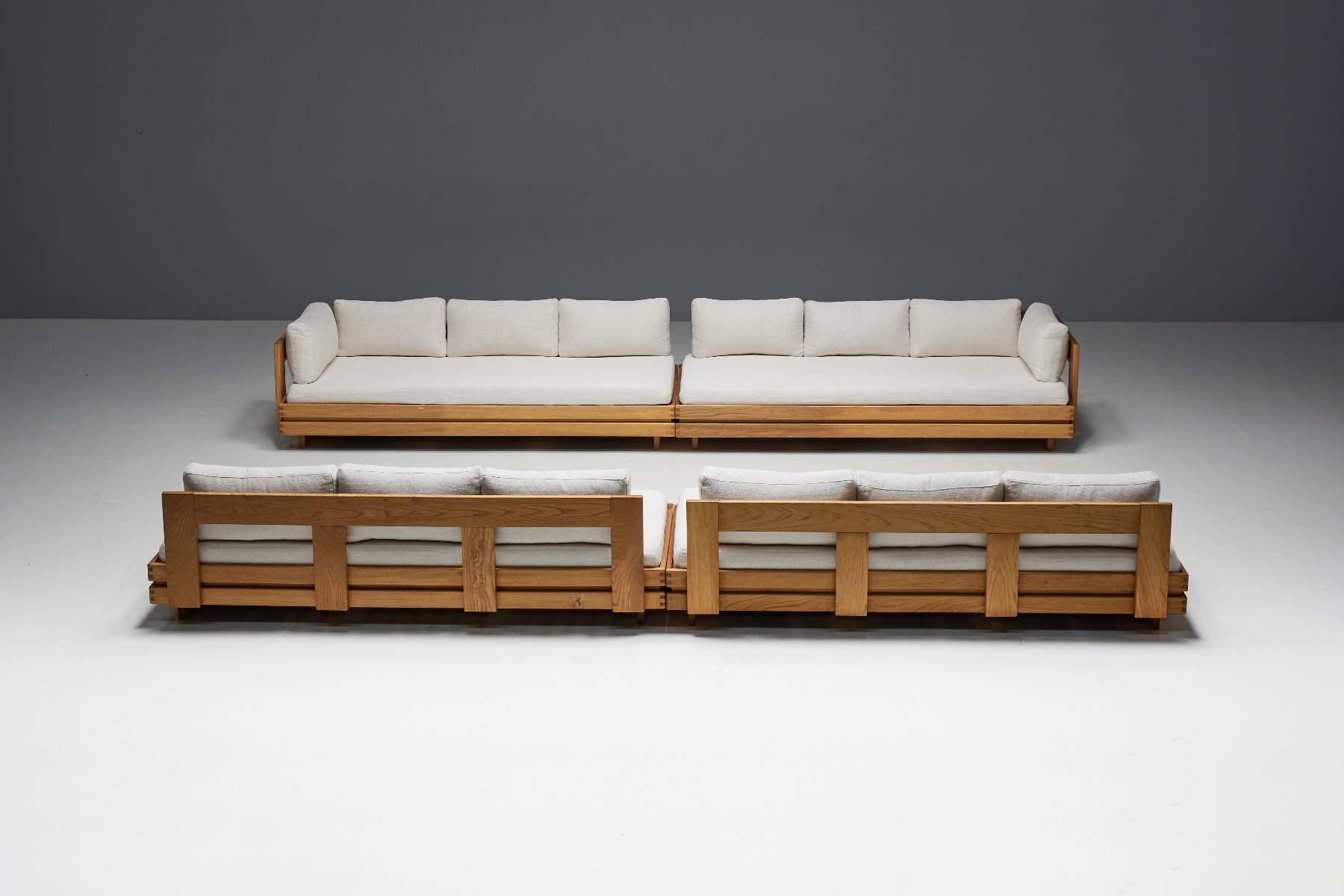 One-Seater in Solid Elm by Maison Regain - 1970s
