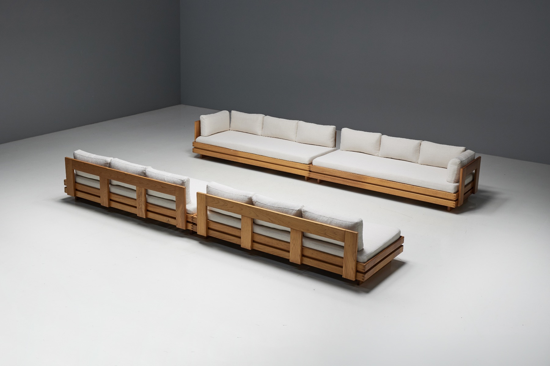 One-Seater in Solid Elm by Maison Regain - 1970s
