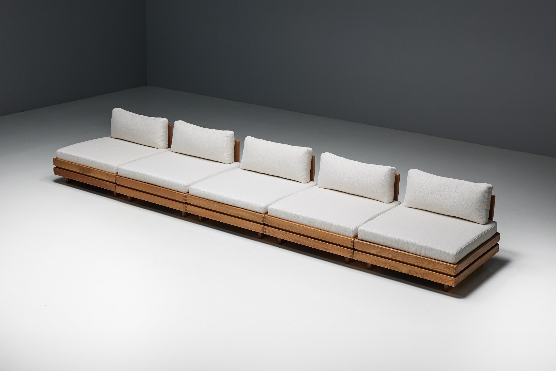 One-Seater in Solid Elm by Maison Regain - 1970s