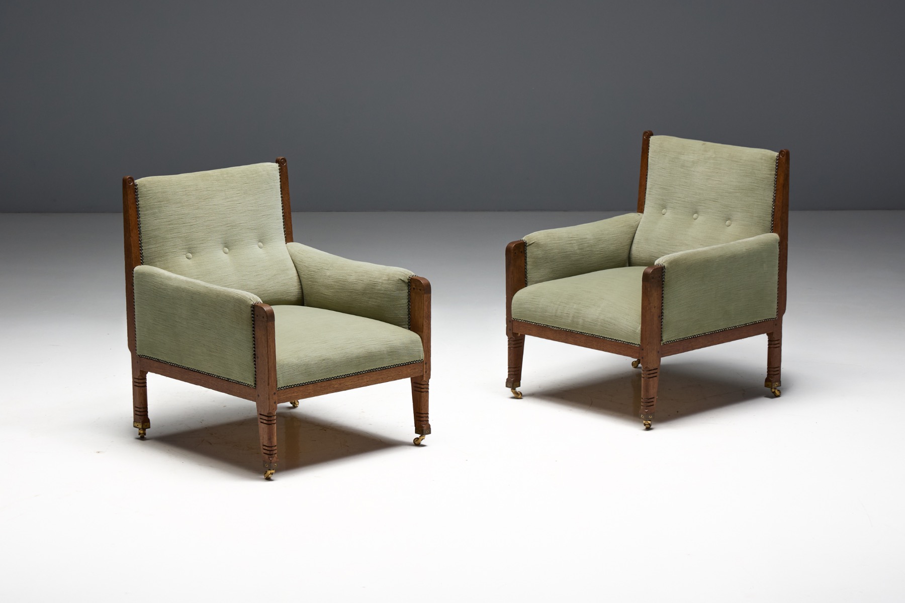 Pair of Lounge Chairs attributed to H.P. Berlage, Netherlands - 1900
