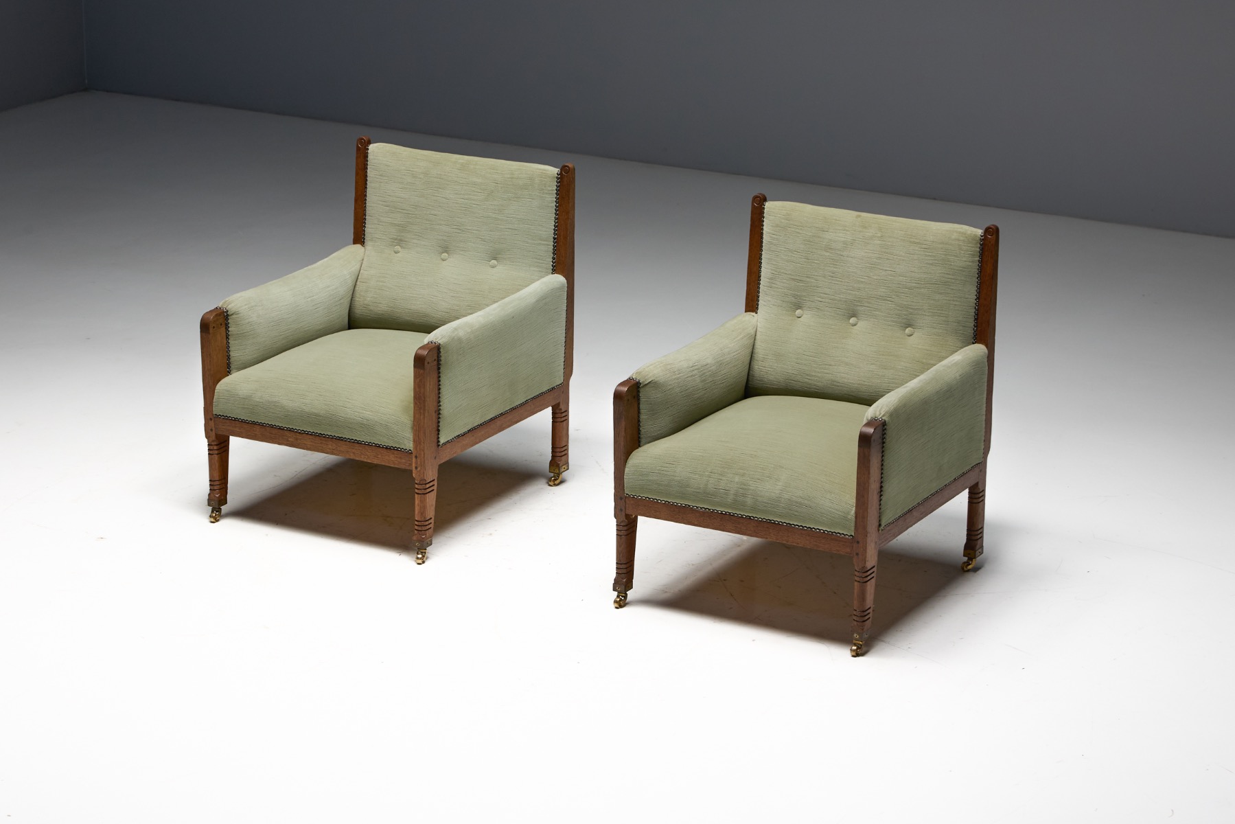 Pair of Lounge Chairs attributed to H.P. Berlage, Netherlands - 1900