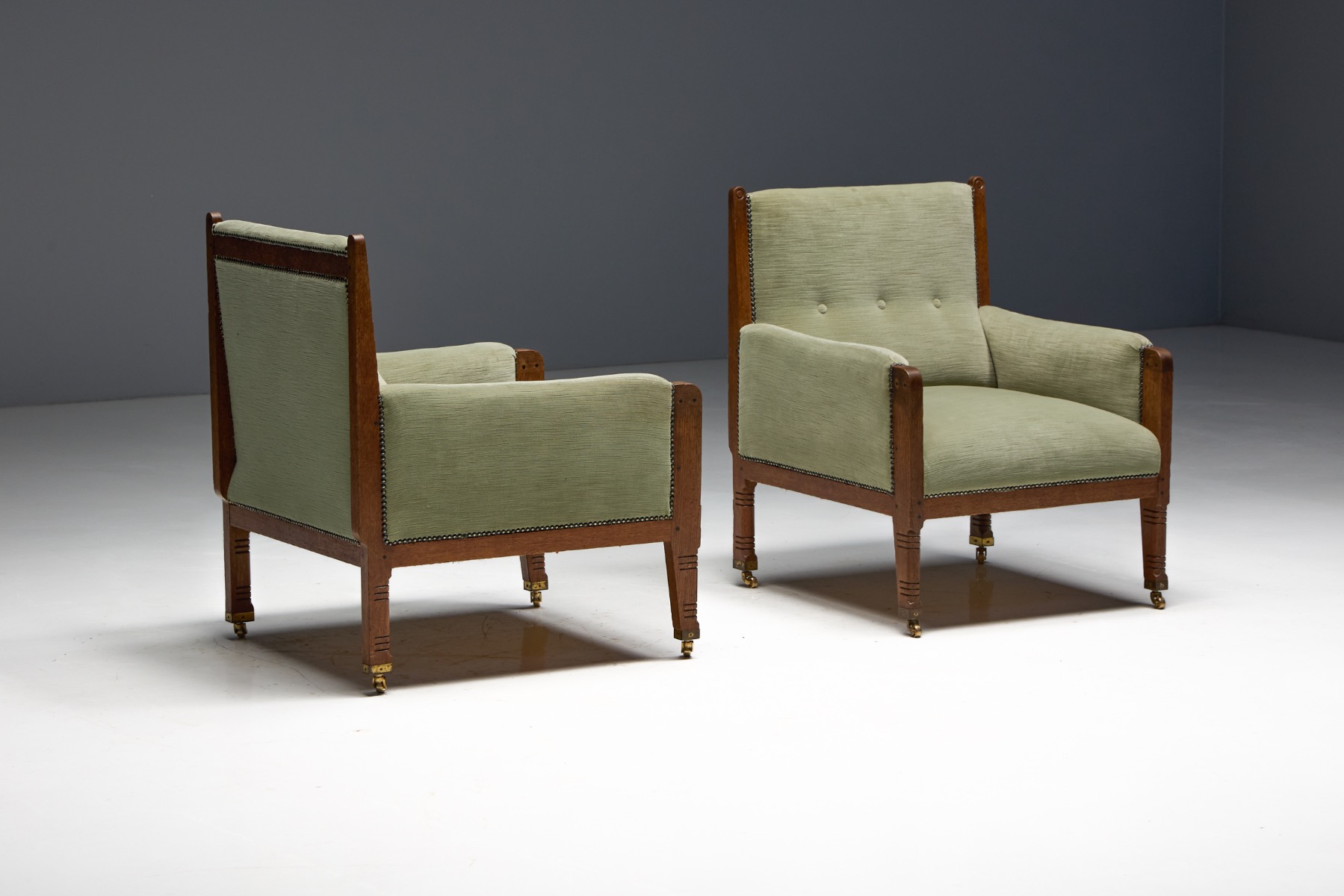 Pair of Lounge Chairs attributed to H.P. Berlage, Netherlands - 1900