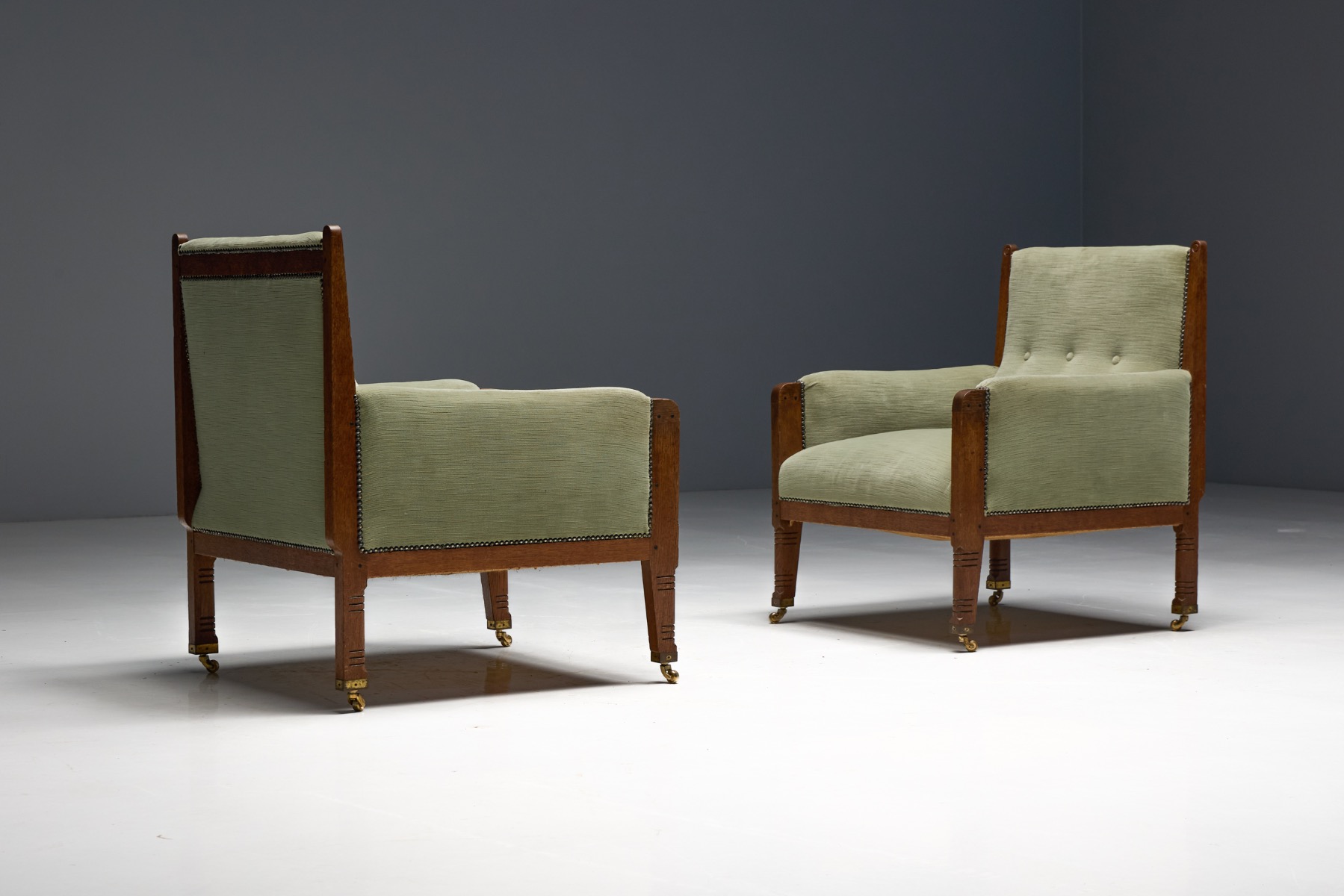 Pair of Lounge Chairs attributed to H.P. Berlage, Netherlands - 1900