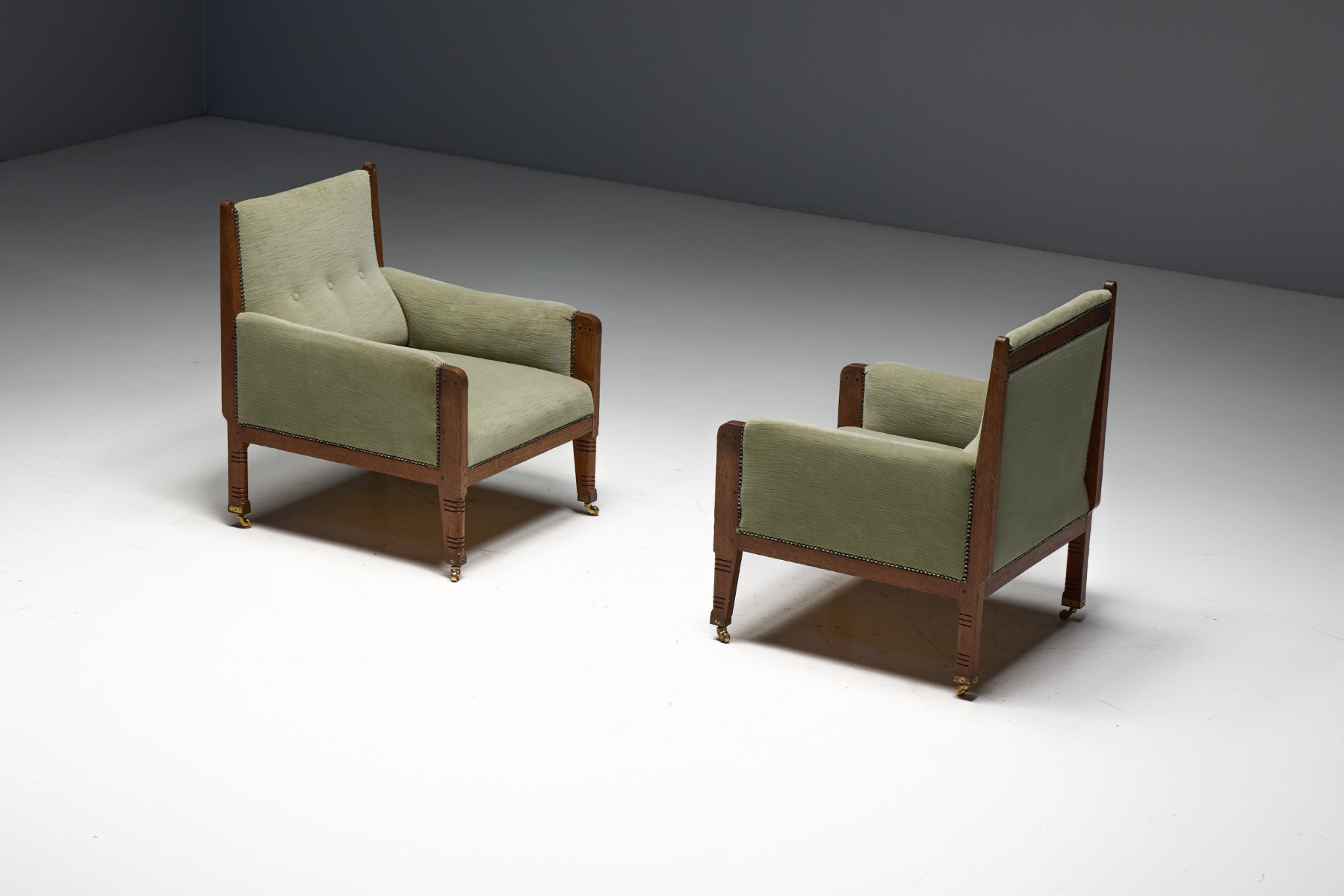 Pair of Lounge Chairs attributed to H.P. Berlage, Netherlands - 1900