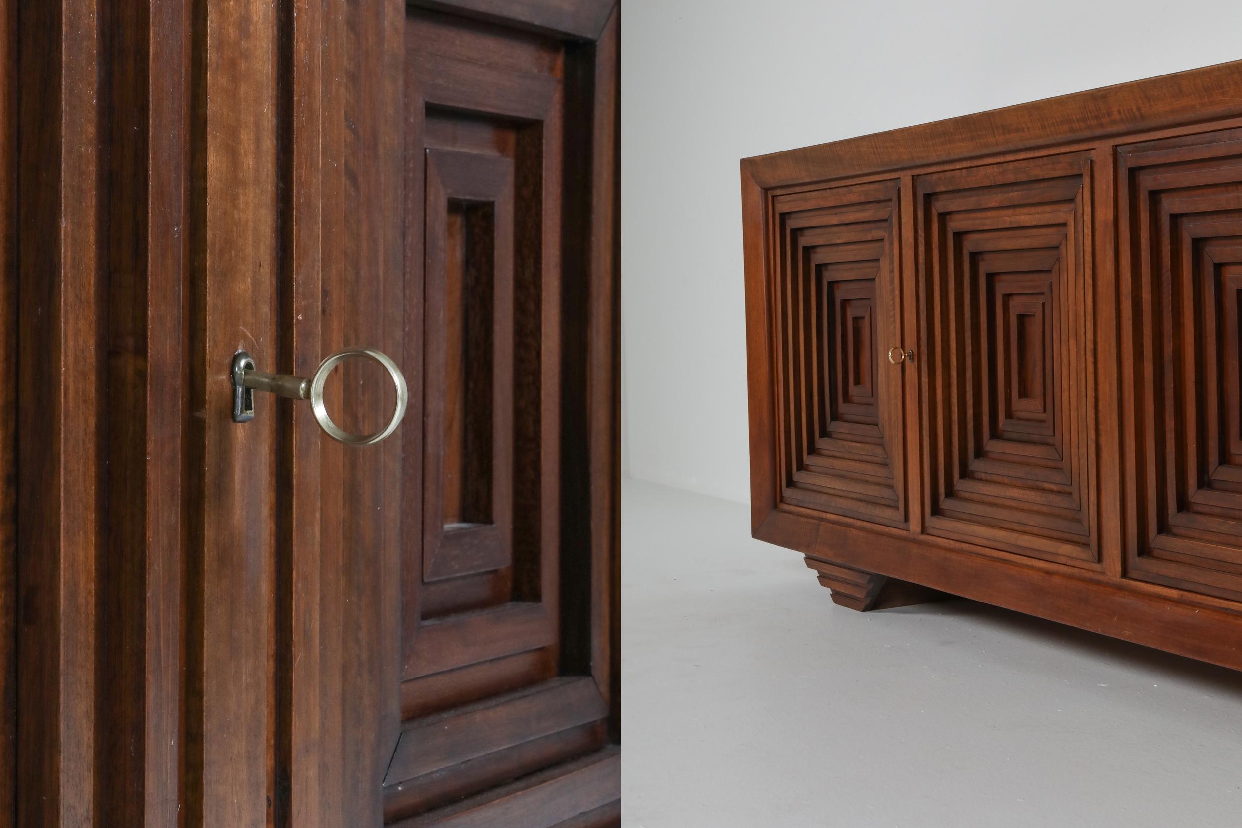 Carlo Scarpa masterpiece credenza in walnut, Italy - 1960's