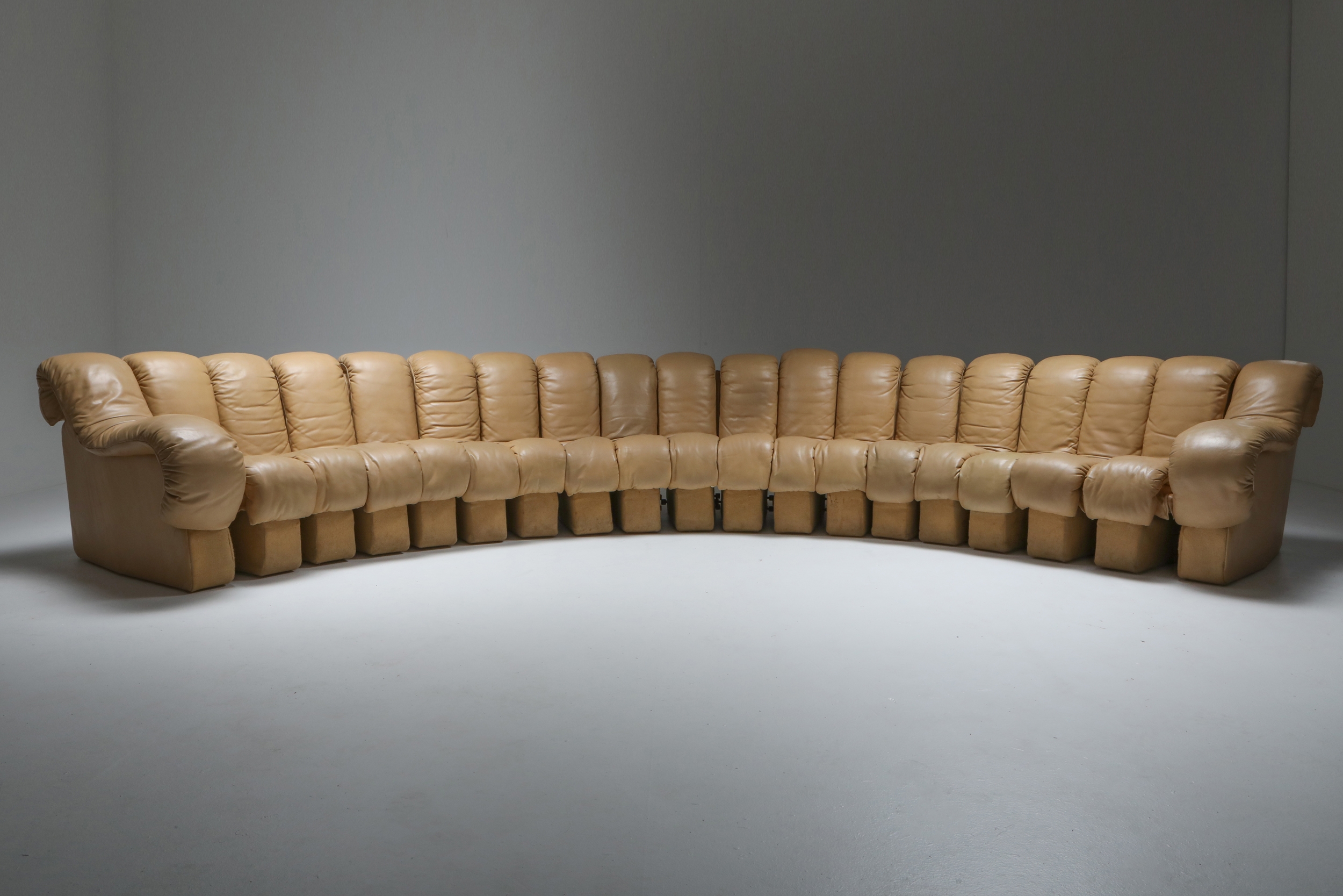 De Sede ‘Snake’ DS-600, in camel colored leather, Switzerland - 1972