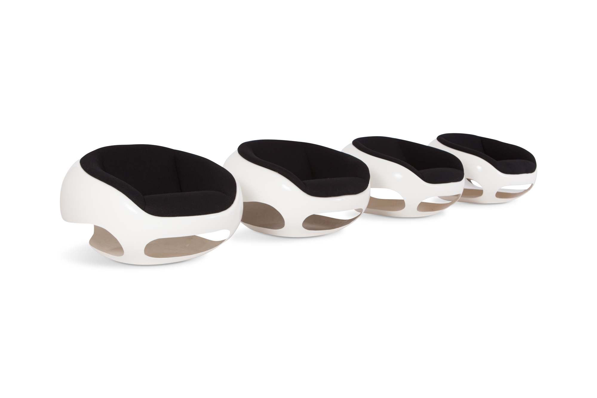 Mario Sabot Sculptural Fiberglass Lounge Chairs - 1960s