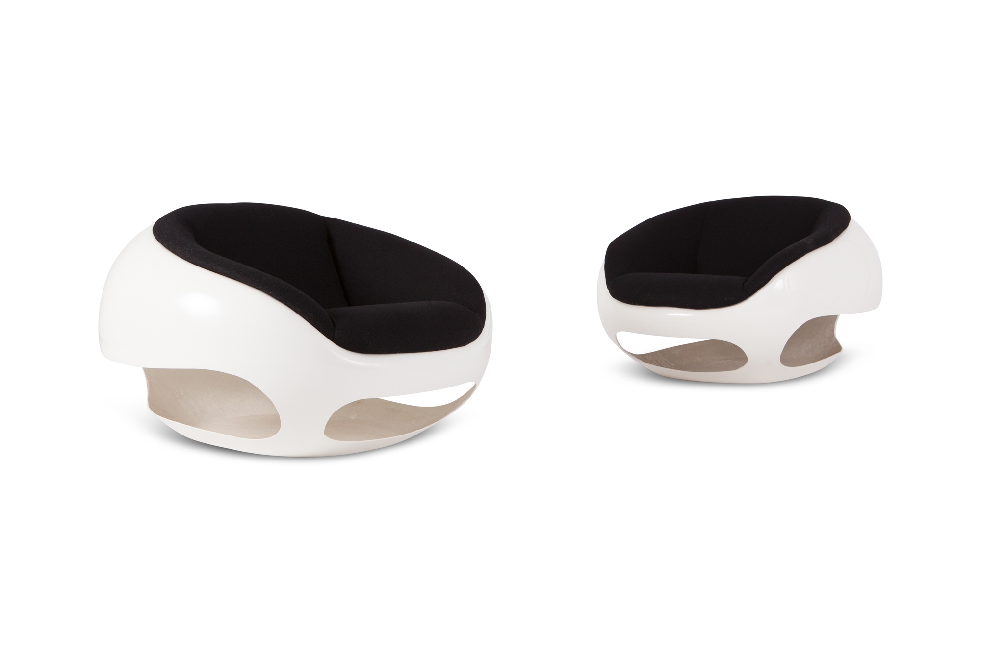 Mario Sabot Sculptural Fiberglass Lounge Chairs - 1960s