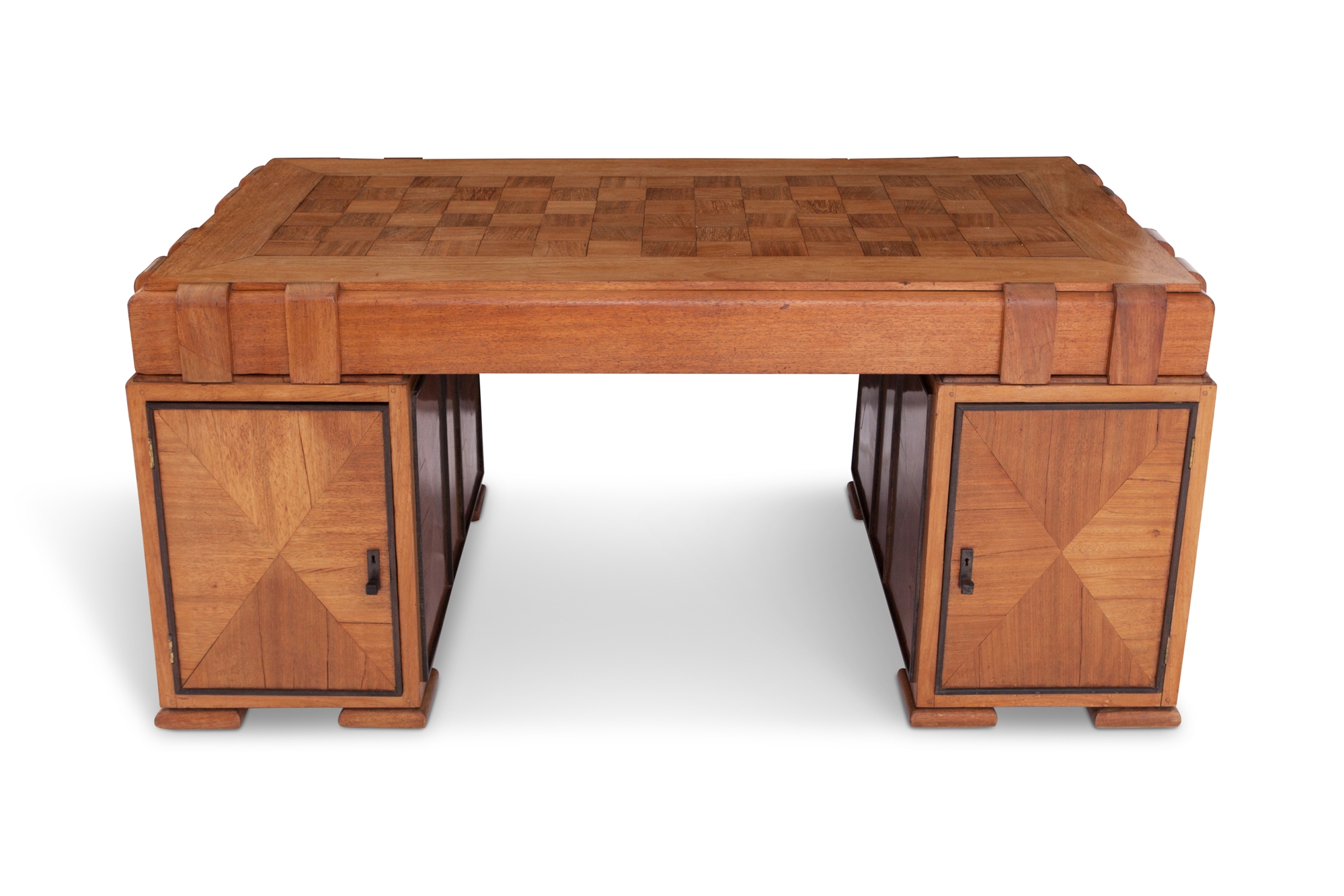 French Art Deco Desk In Grand Oak - 1960s