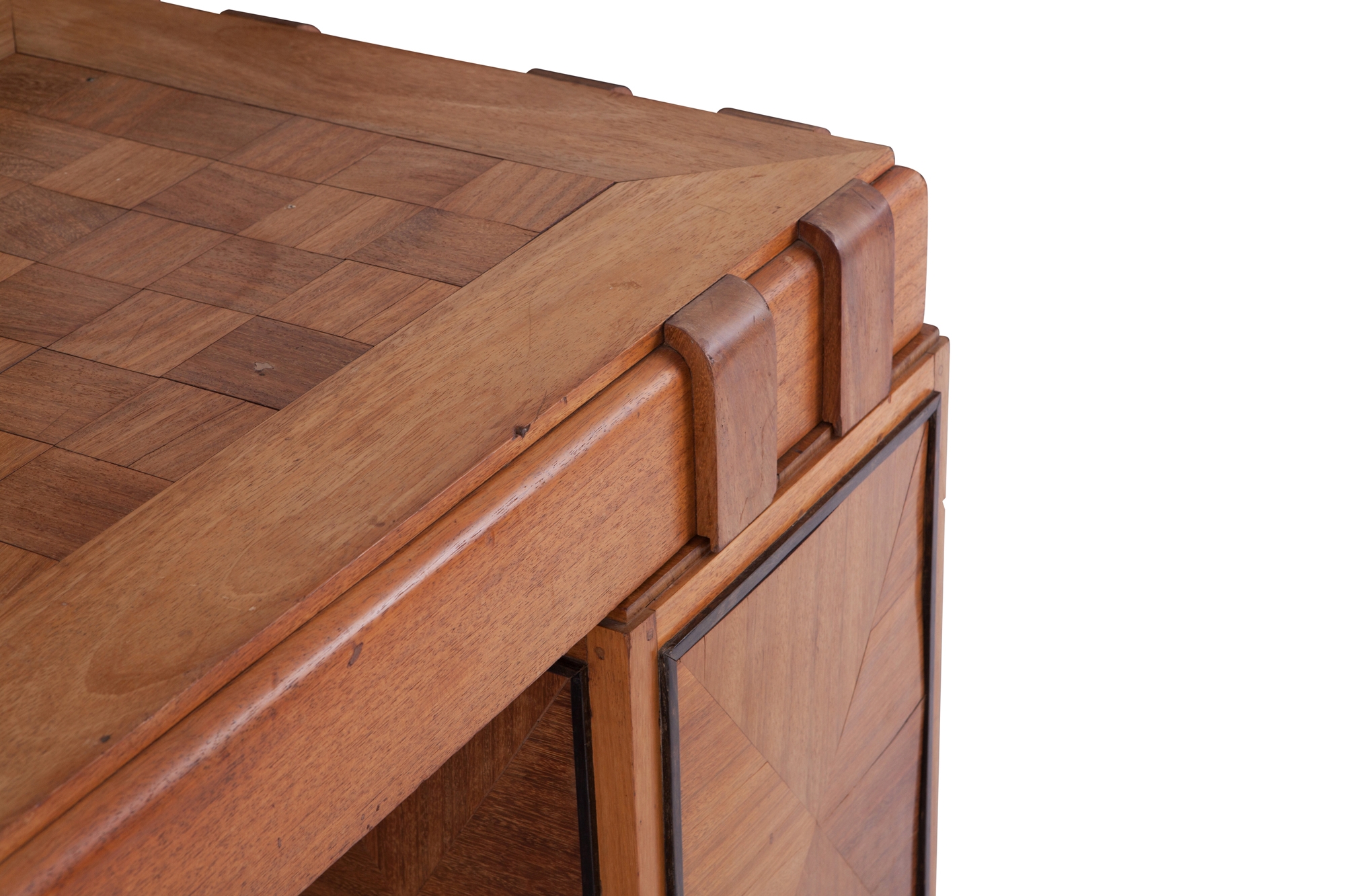 French Art Deco Desk In Grand Oak - 1960s