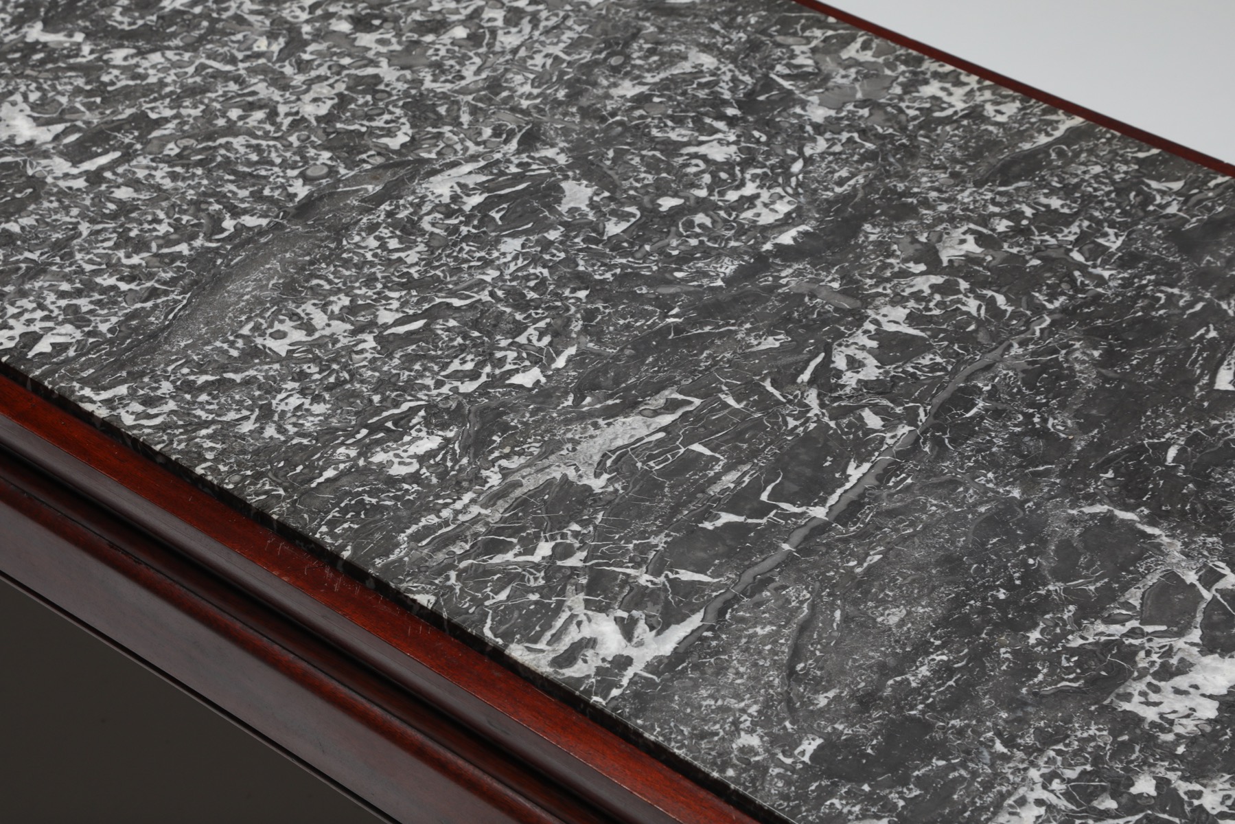 Art Deco De Coene Marble and Mahogany Coffee Table - 1950's