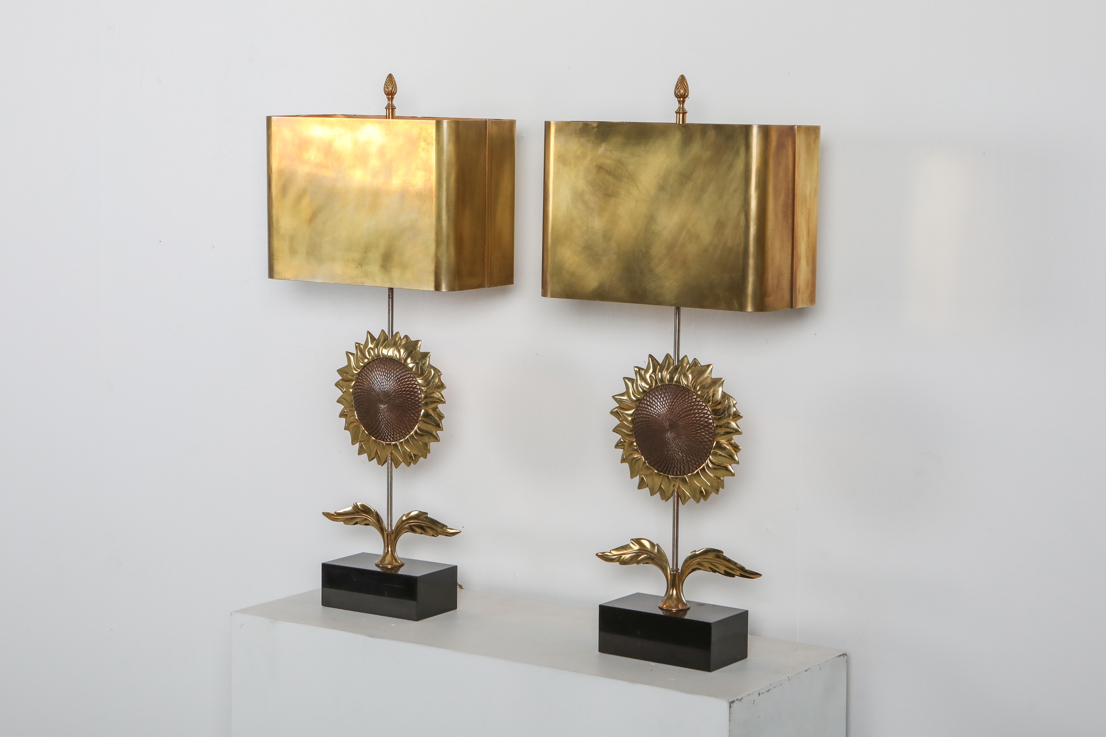 Maison Jansen Sunflower Pair of Lamps - 1970's