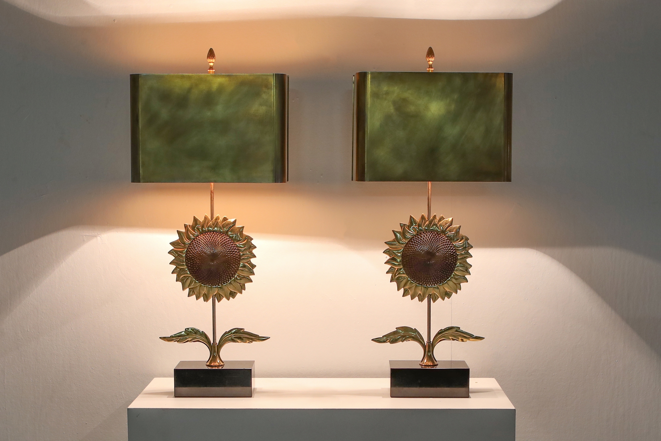 Maison Jansen Sunflower Pair of Lamps - 1970's