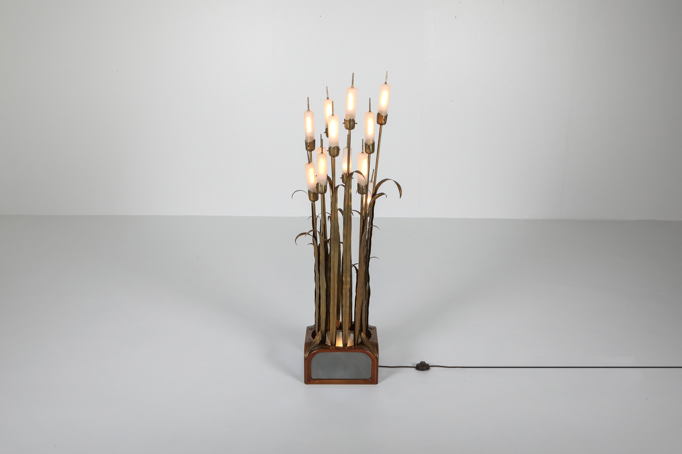 Brass Reed Floor Lamp - 1930's