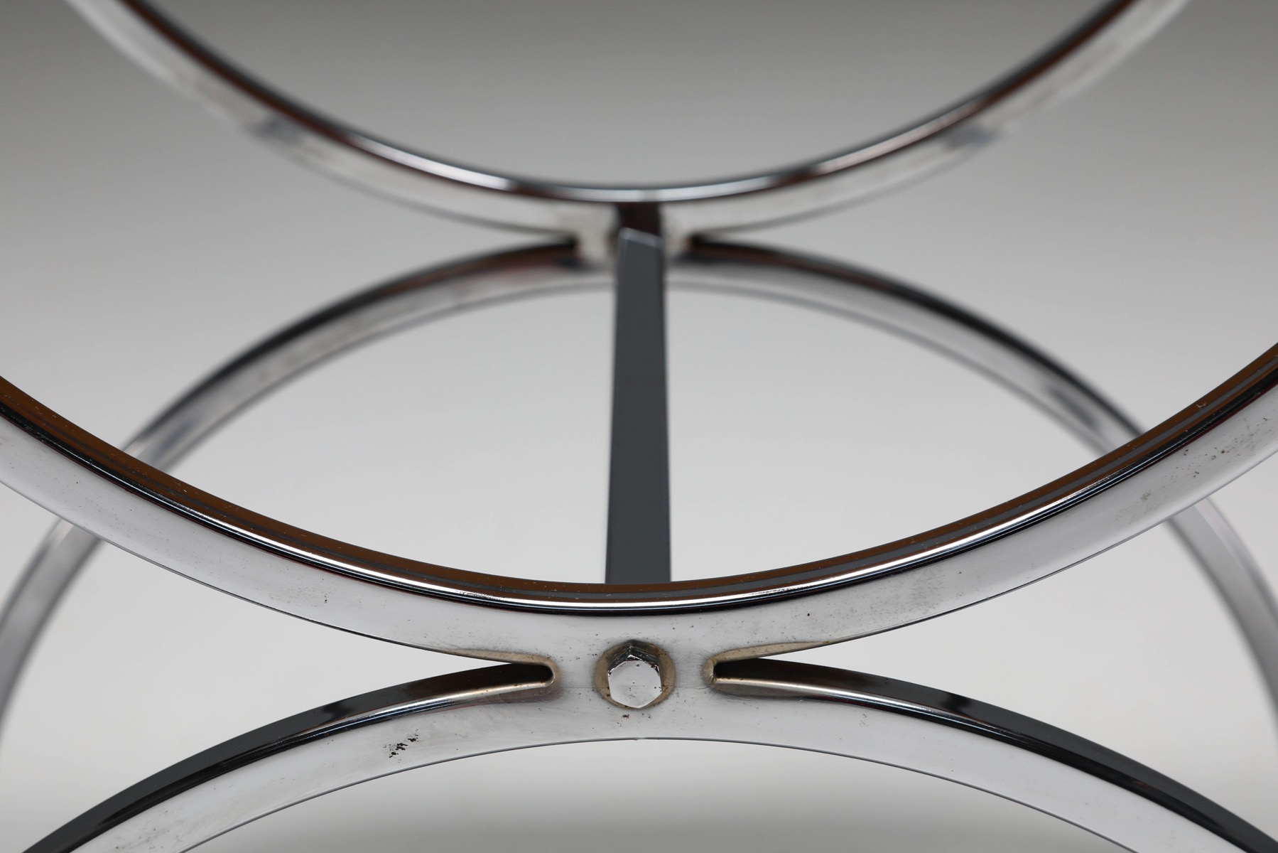 Maison Jansen Leather and Chrome "Savonarola" Emperor Chair - 1970s