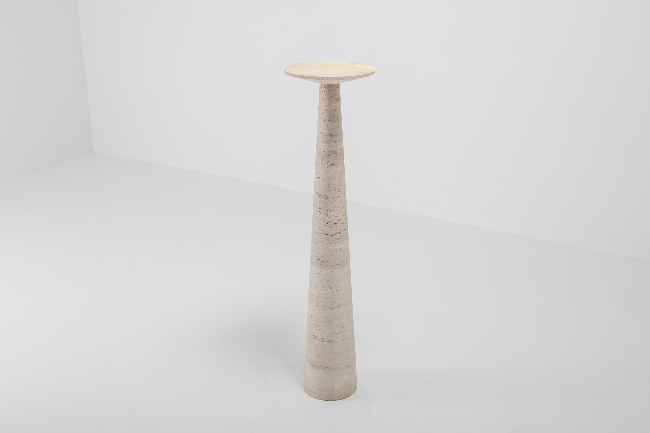 Angelo Mangiarotti Travertine Pedestal - 1980s