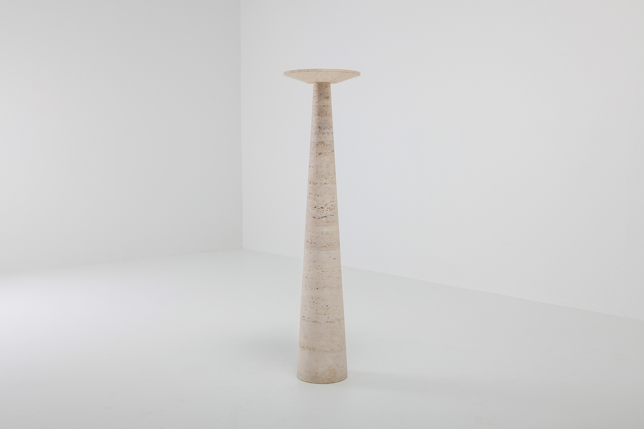 Angelo Mangiarotti Travertine Pedestal - 1980s