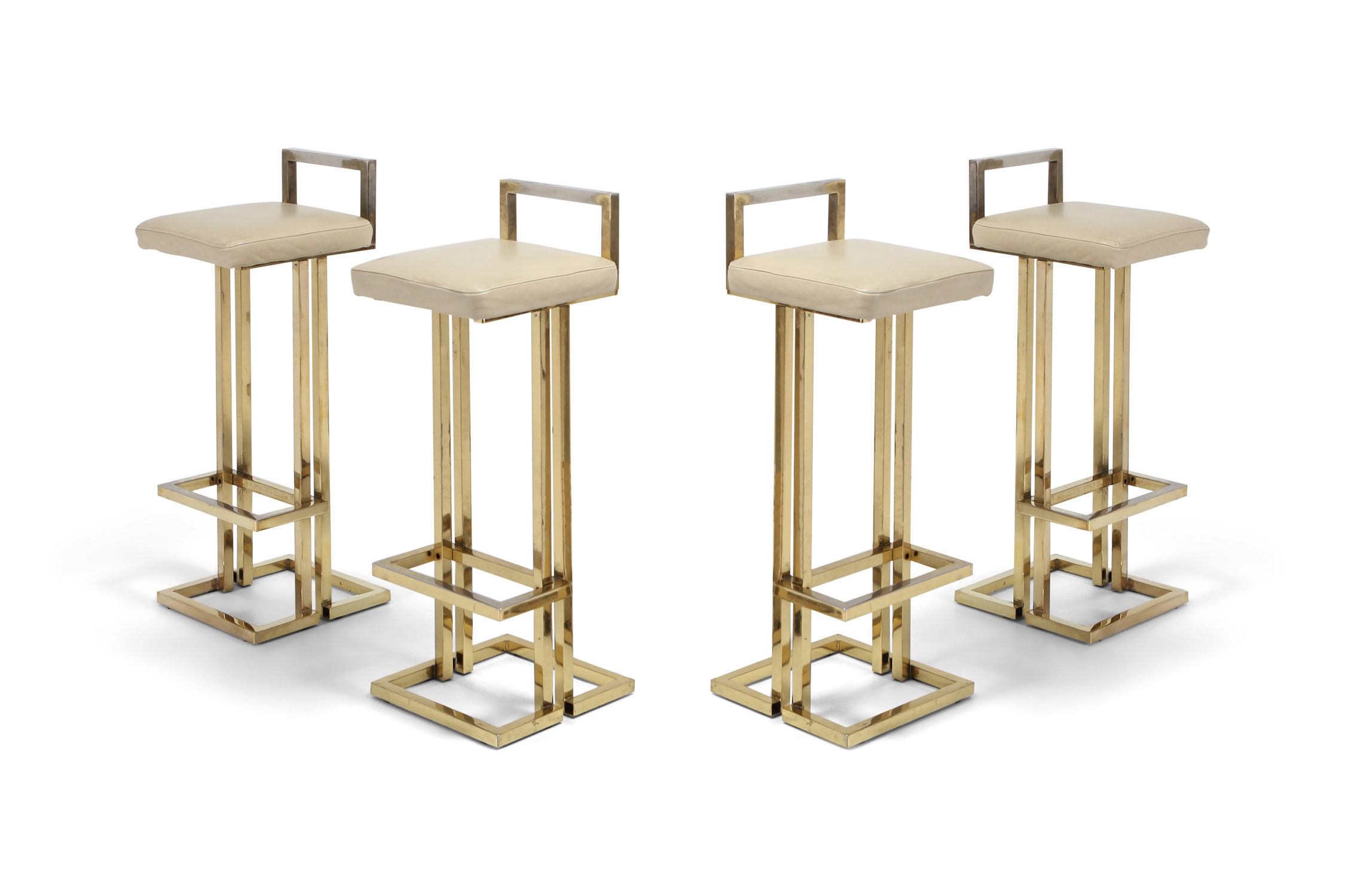 Maison Jansen Brass Stools Set of Four - 1970s
