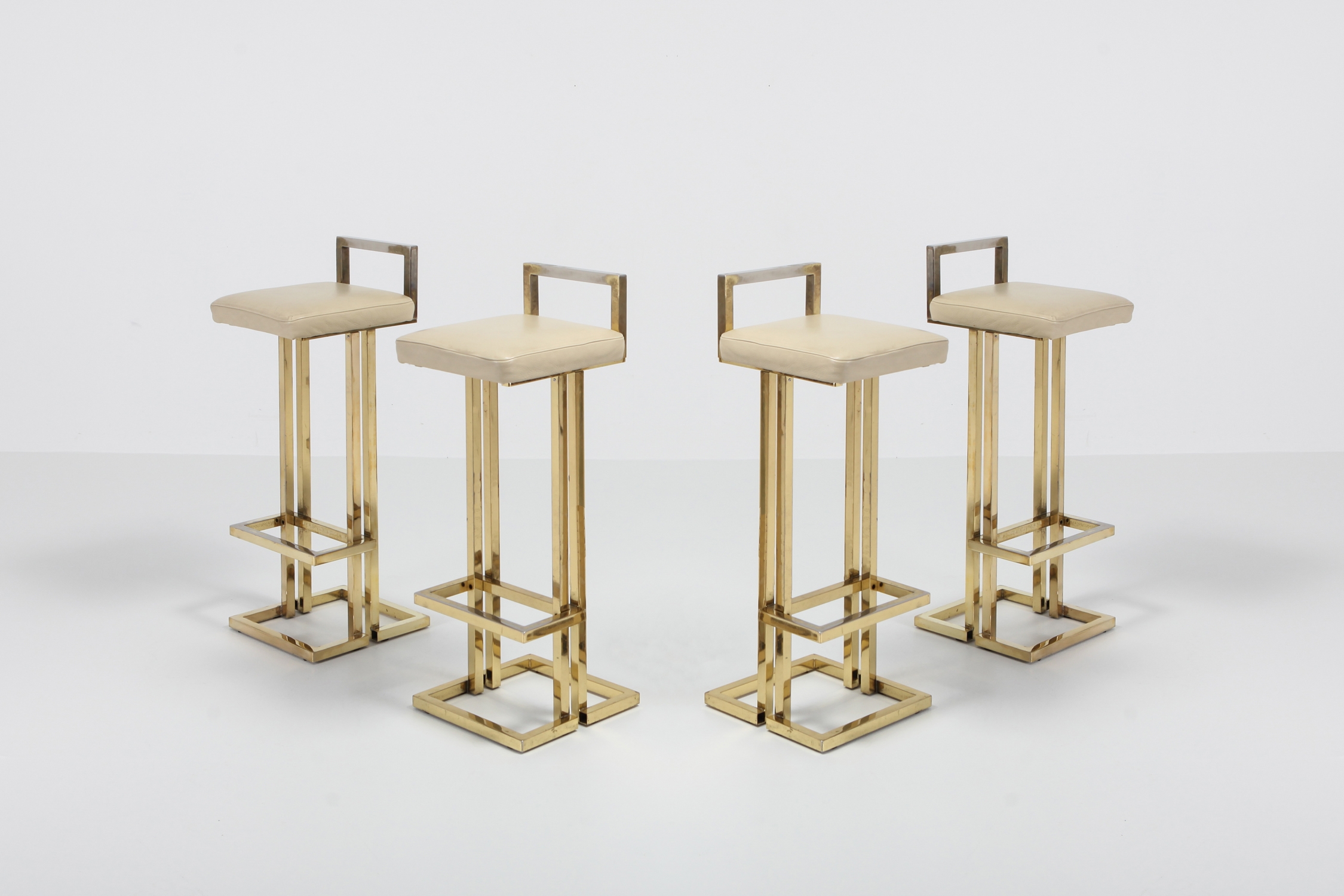 Maison Jansen Brass Stools Set of Four - 1970s