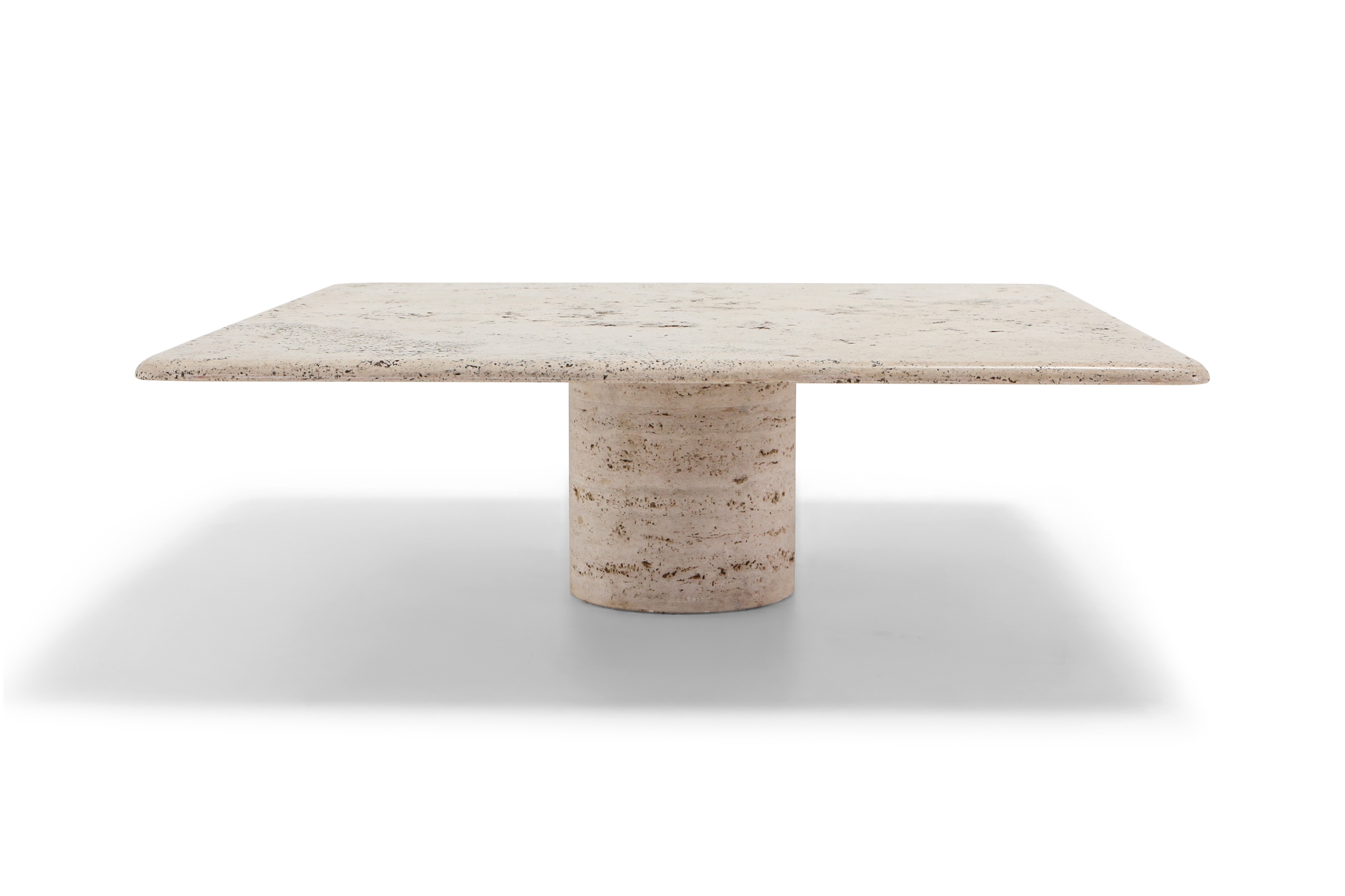 Mangiarotti Square Travertine Coffee table for Up & Up - 1970s