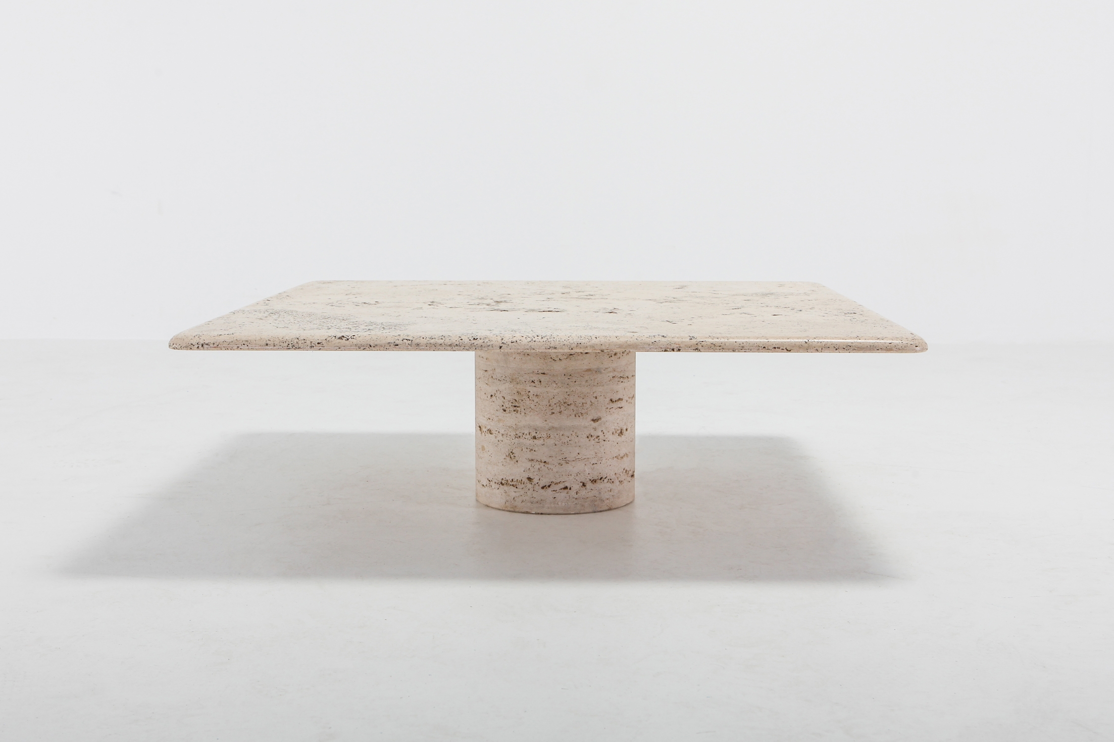 Mangiarotti Square Travertine Coffee table for Up & Up - 1970s