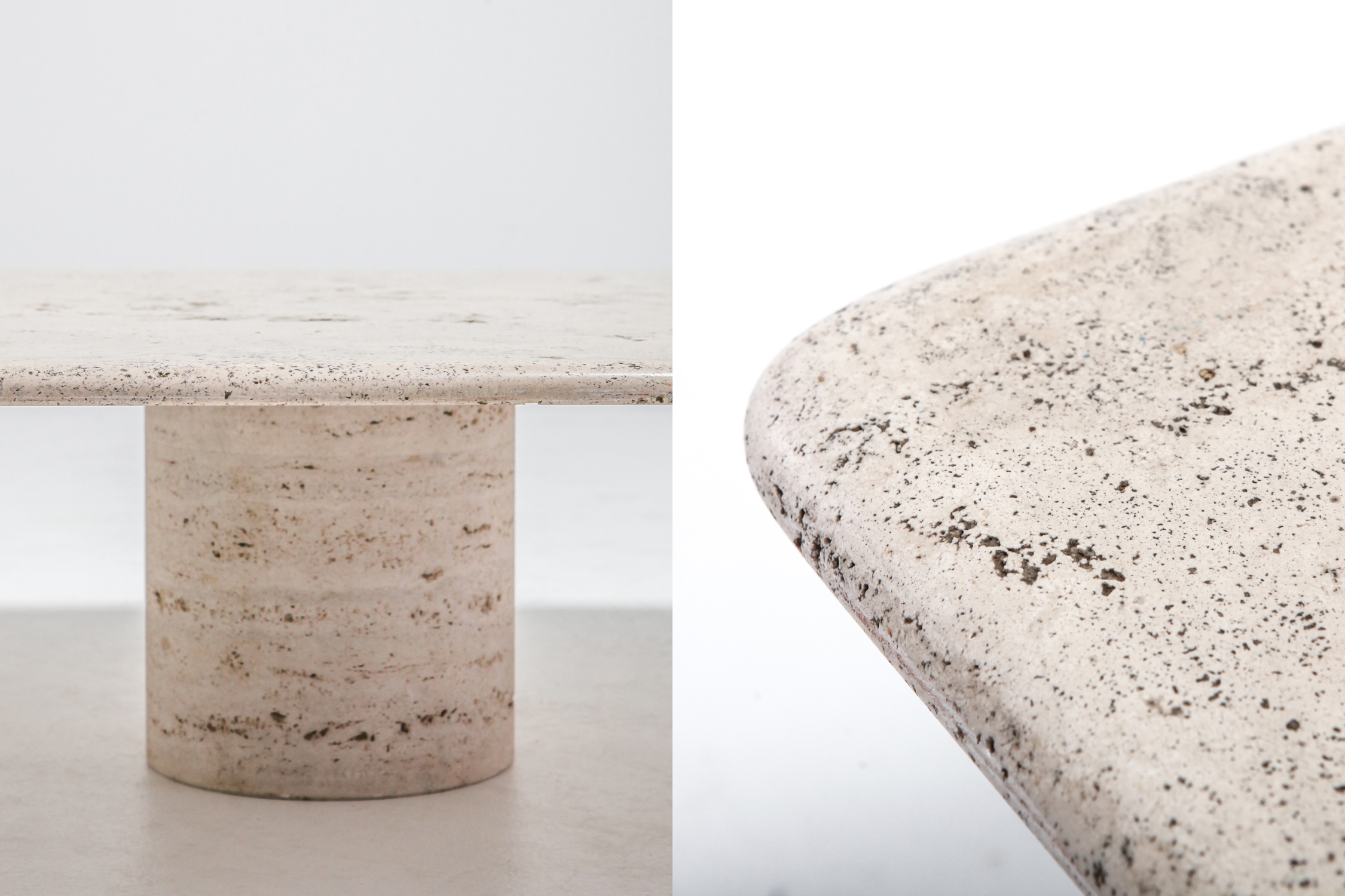 Mangiarotti Square Travertine Coffee table for Up & Up - 1970s