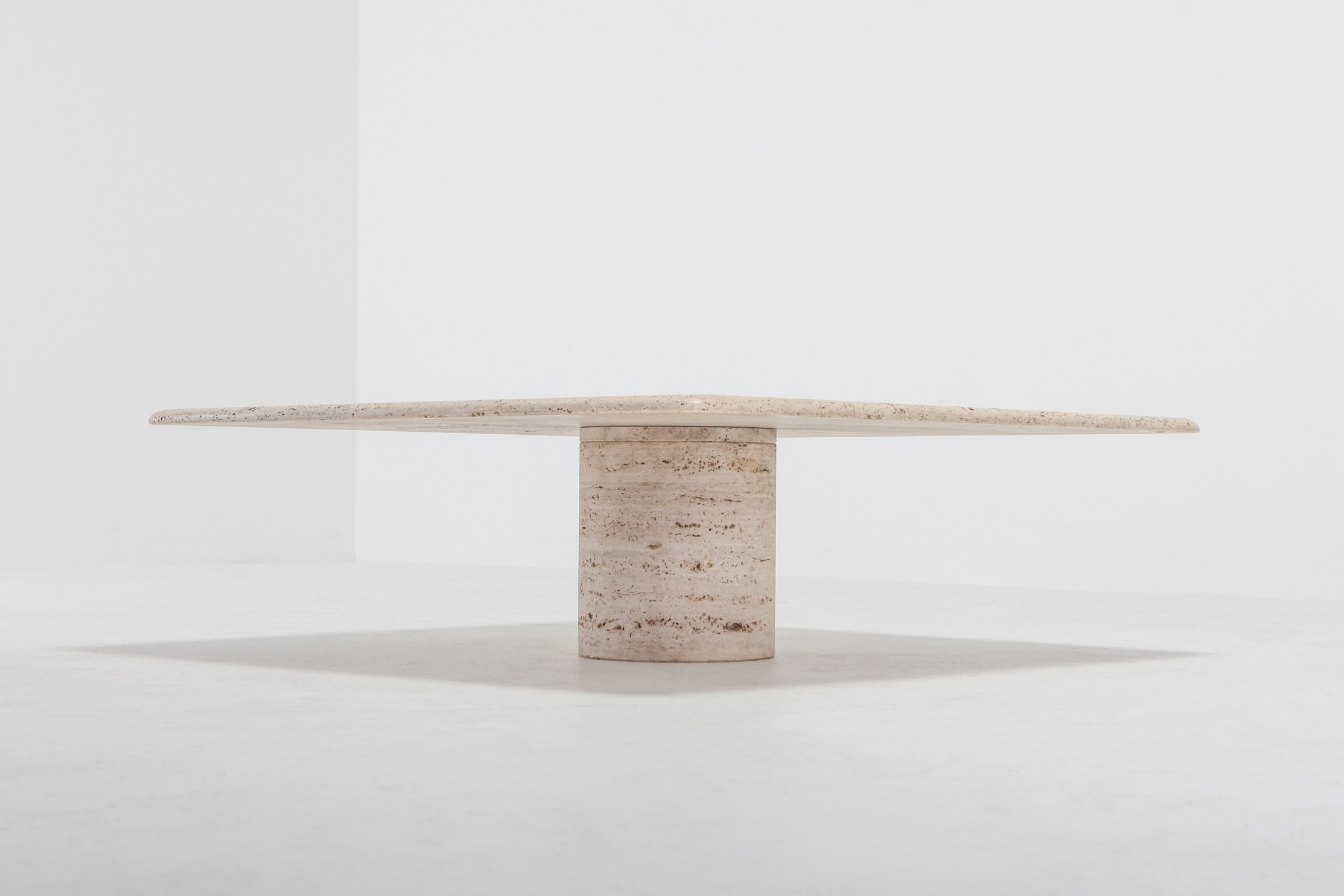 Mangiarotti Square Travertine Coffee table for Up & Up - 1970s