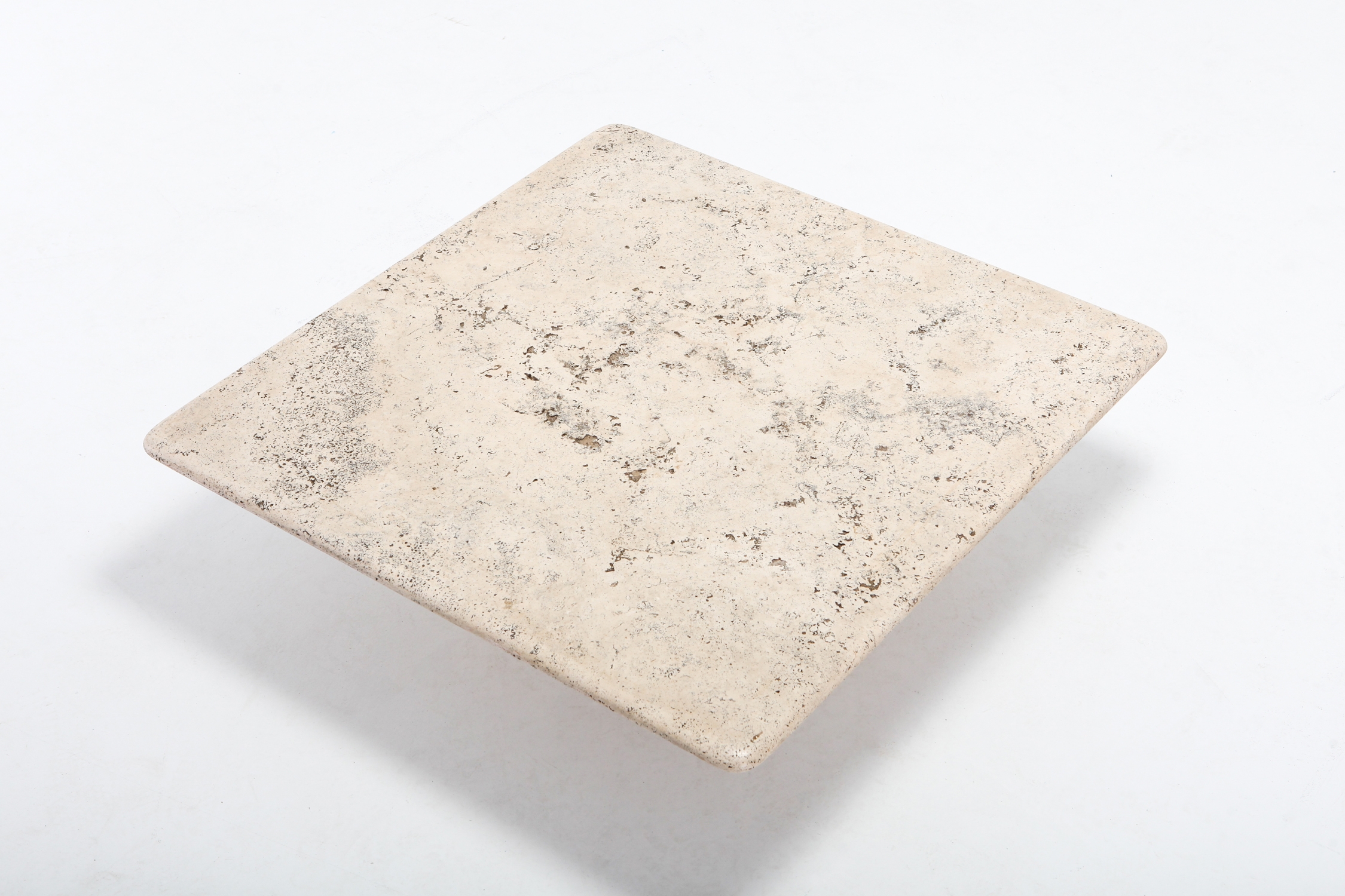 Mangiarotti Square Travertine Coffee table for Up & Up - 1970s