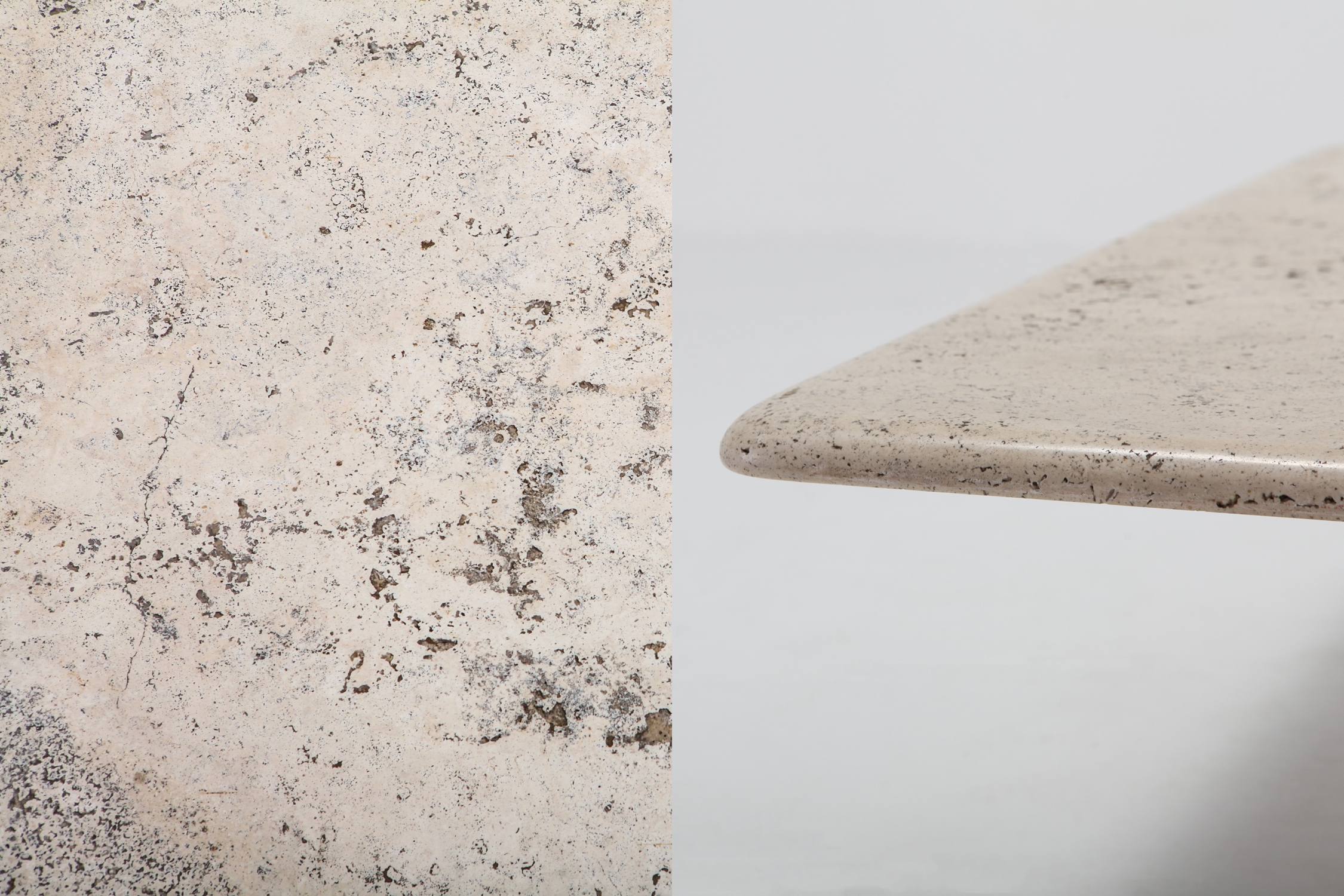 Mangiarotti Square Travertine Coffee table for Up & Up - 1970s