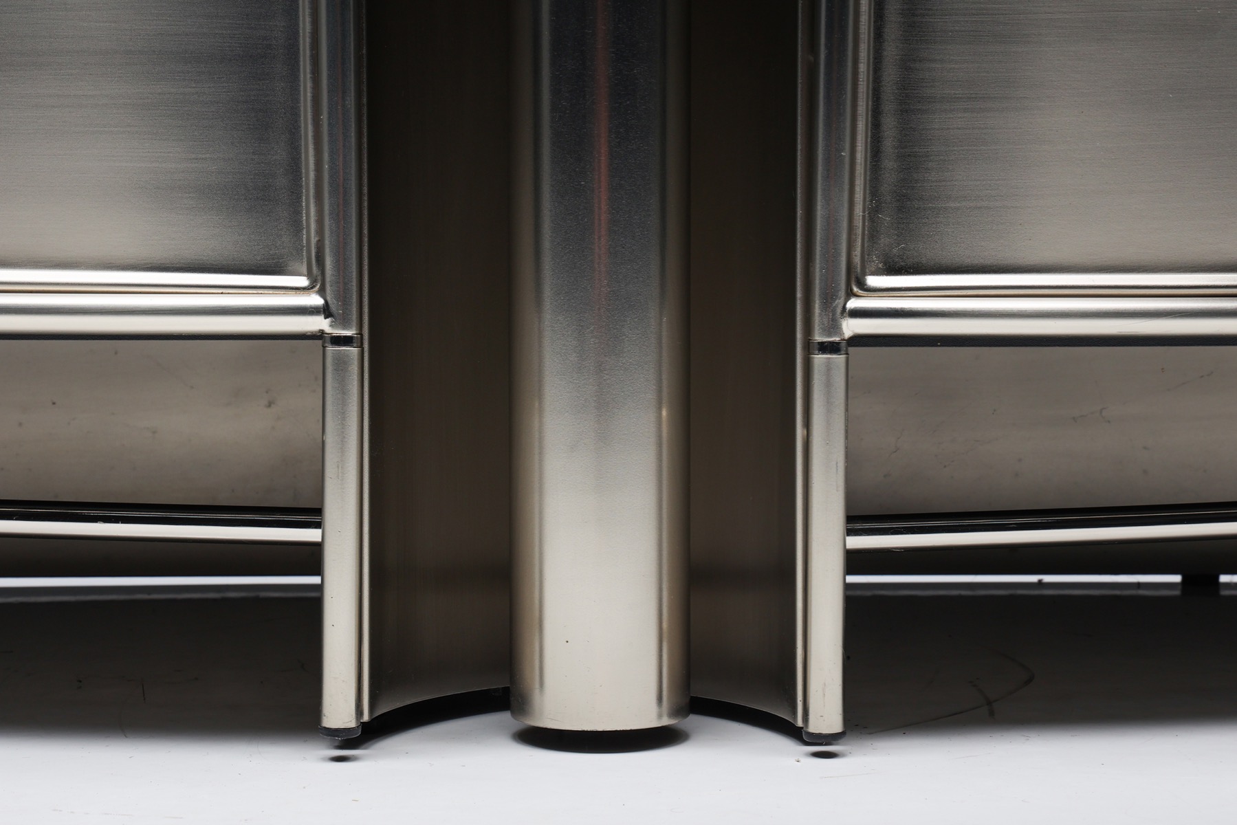 Maison Jansen Style Post-Modern Stainless Steel Credenza - 1980's