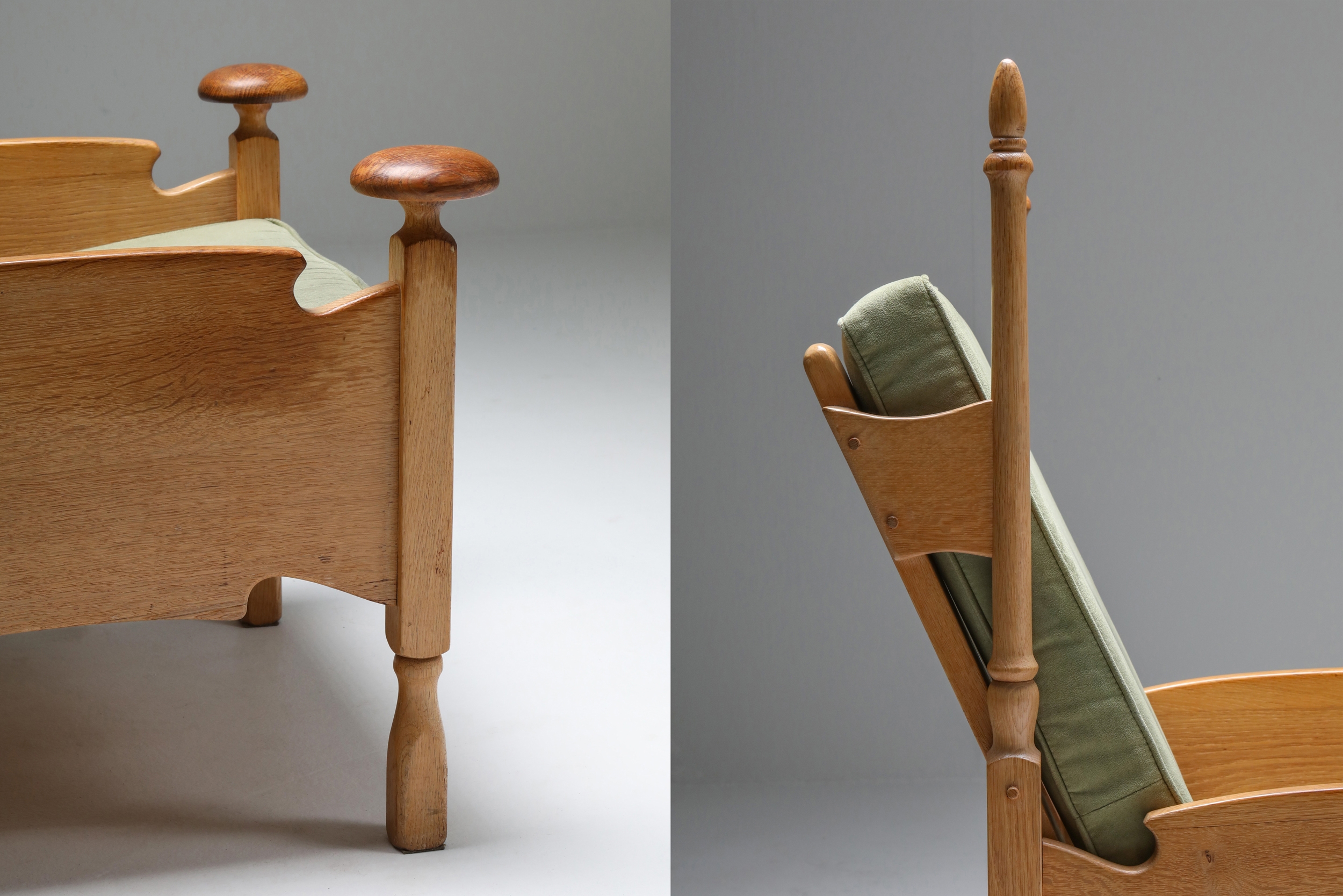 Natural oak Throne lounge chairs - 1950's
