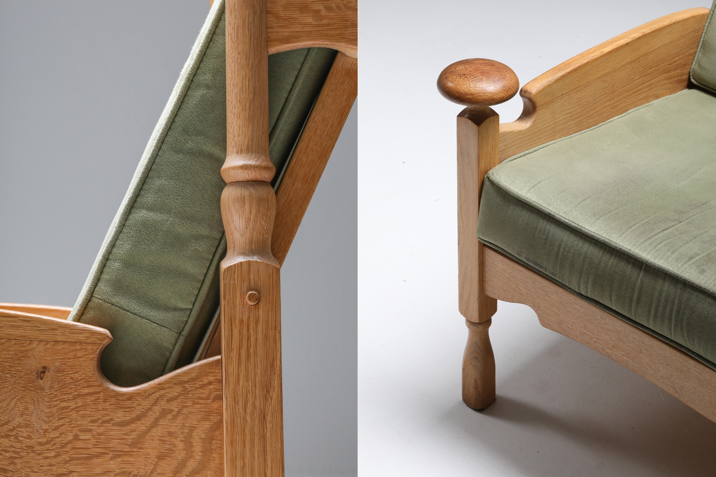 Natural oak Throne lounge chairs - 1950's