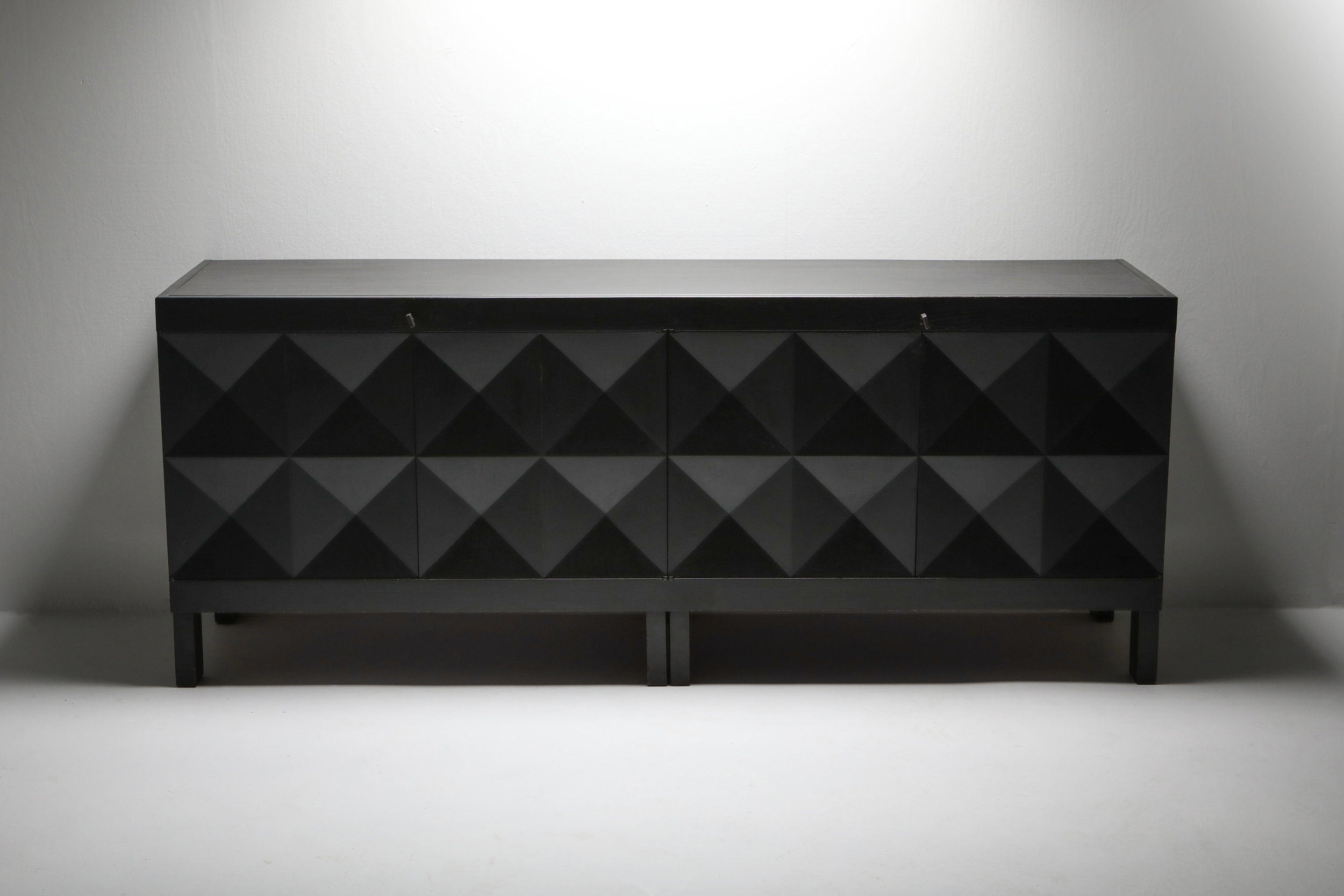De Coene brutalist stained oak credenza - 1970's