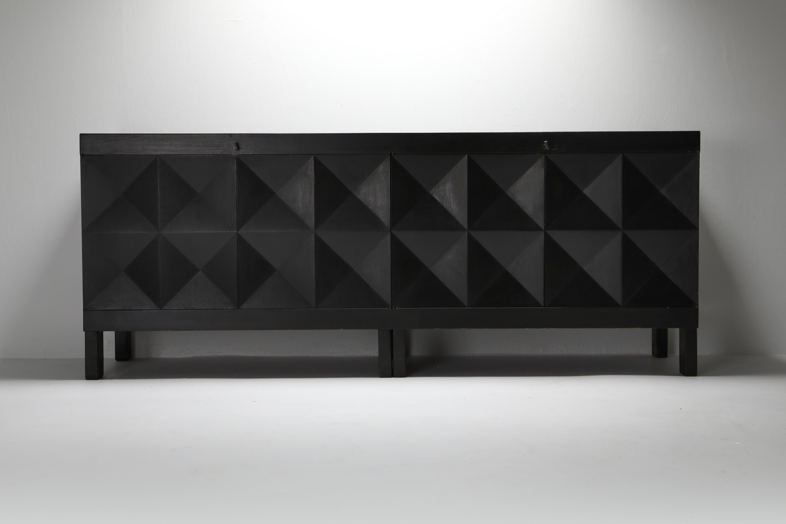 De Coene brutalist stained oak credenza - 1970's
