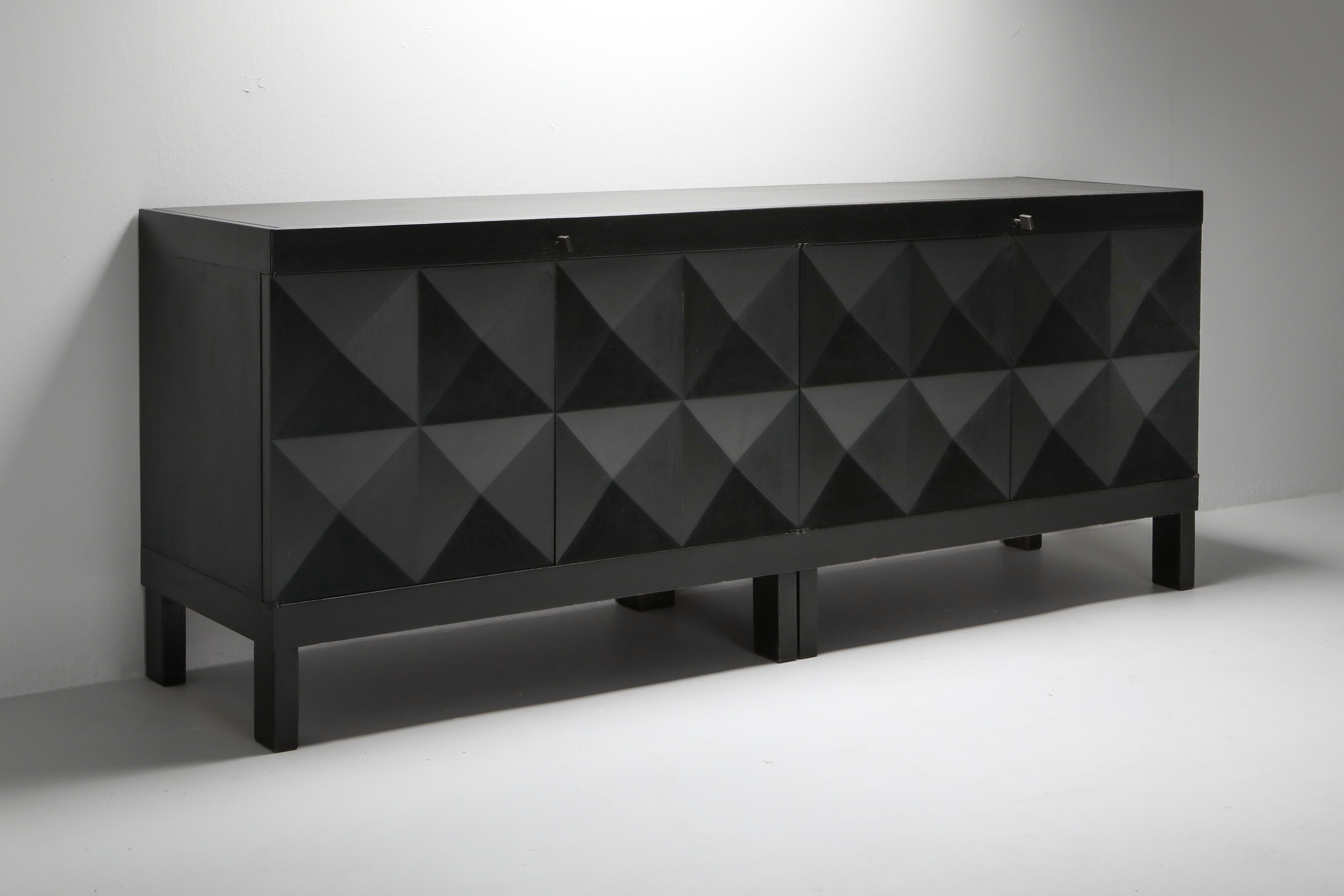 De Coene brutalist stained oak credenza - 1970's
